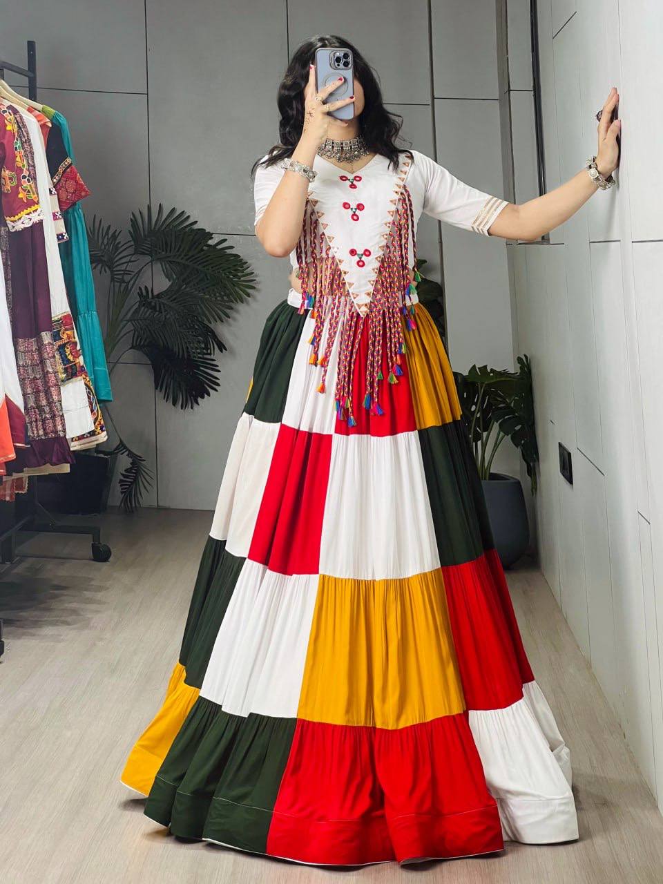 Albeli Multicolour Gujarati Festive Chaniya Choli – Ready to Wear