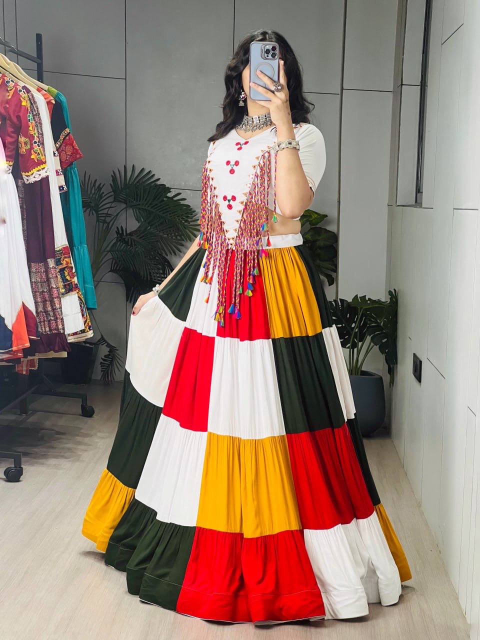 Albeli Multicolour Gujarati Festive Chaniya Choli – Ready to Wear