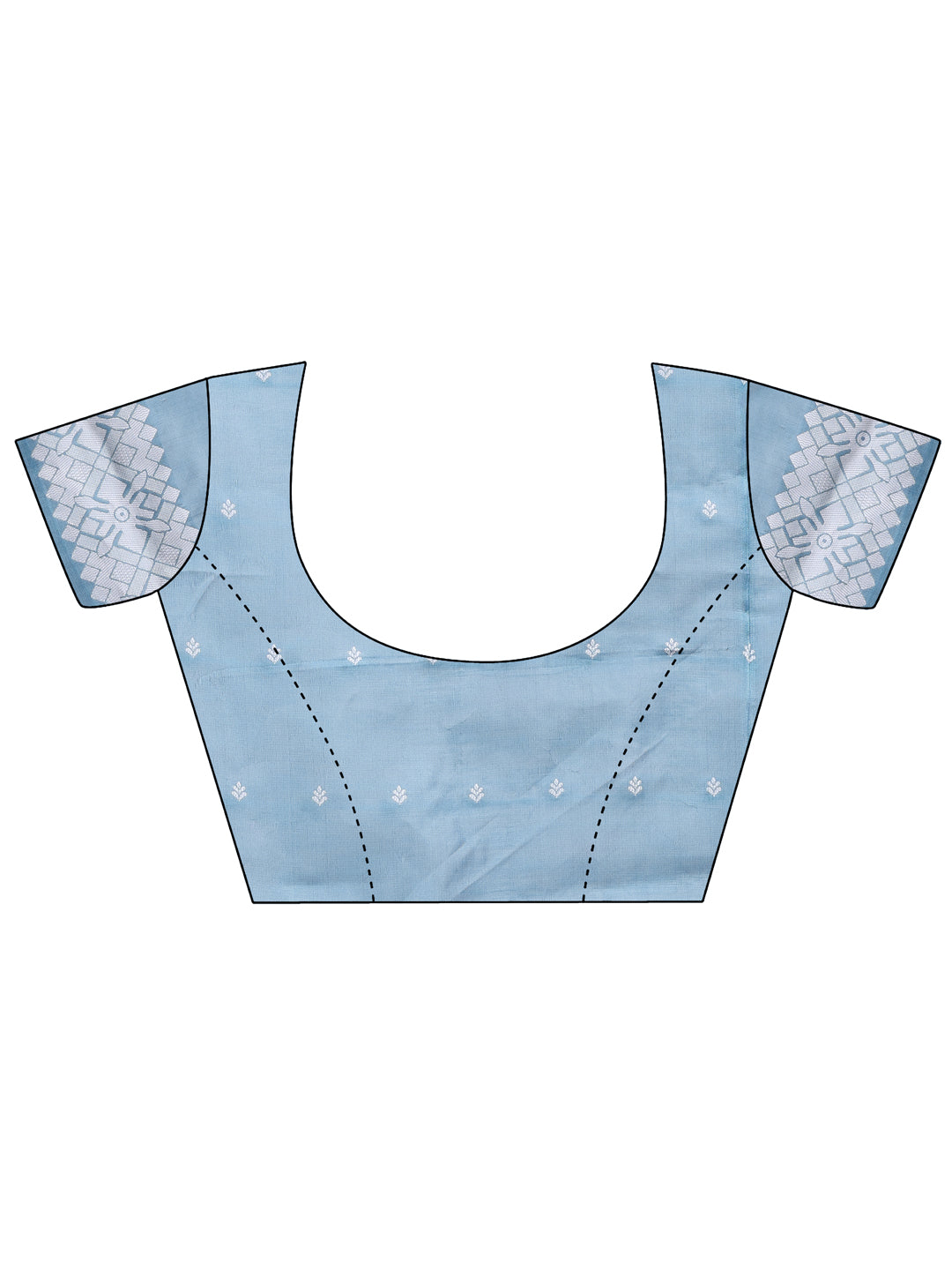 Aranya Bloom Linen Cotton Saree | Sky Blue Color | Ready To Wear SKU- ASBAD1003