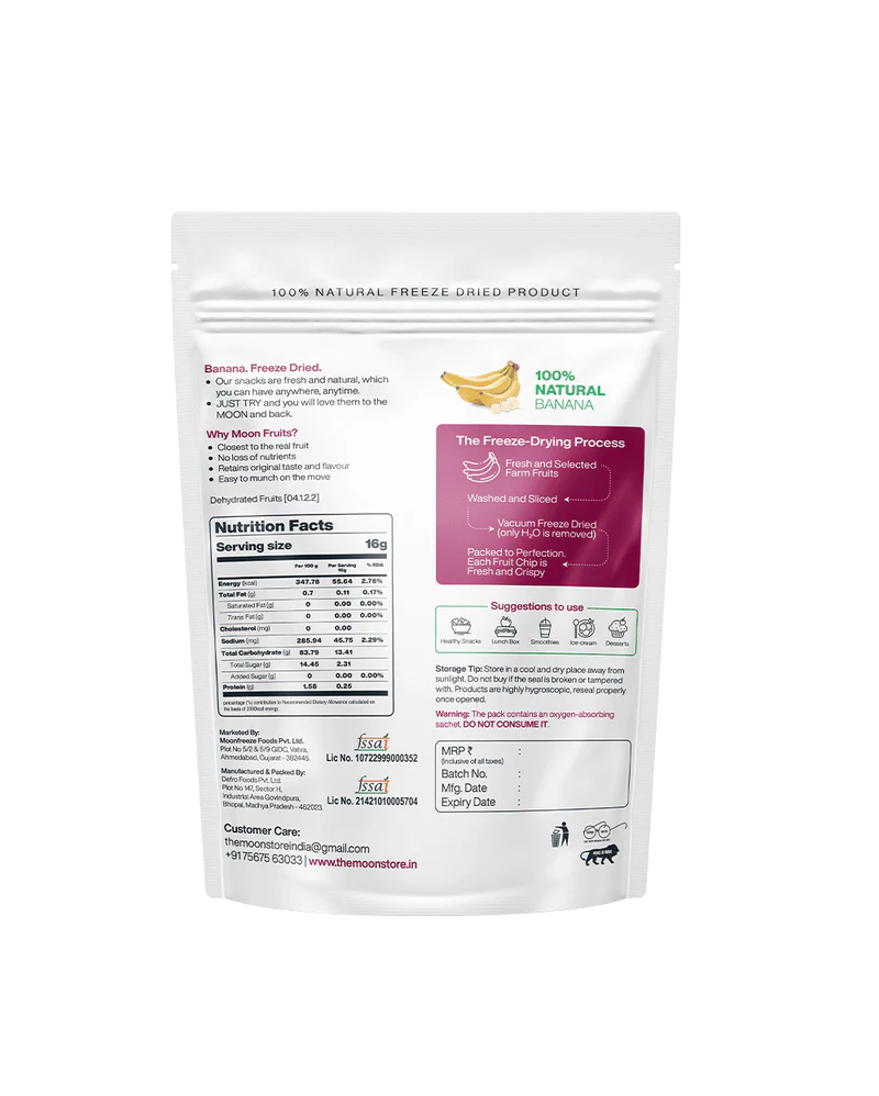 Moon Freeze Dried Banana Cubes | 16 gms