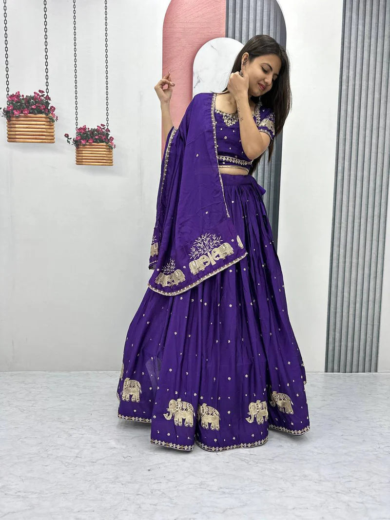 Beautiful Lehenga Choli With Thread Sequence Work | Ready To Wear