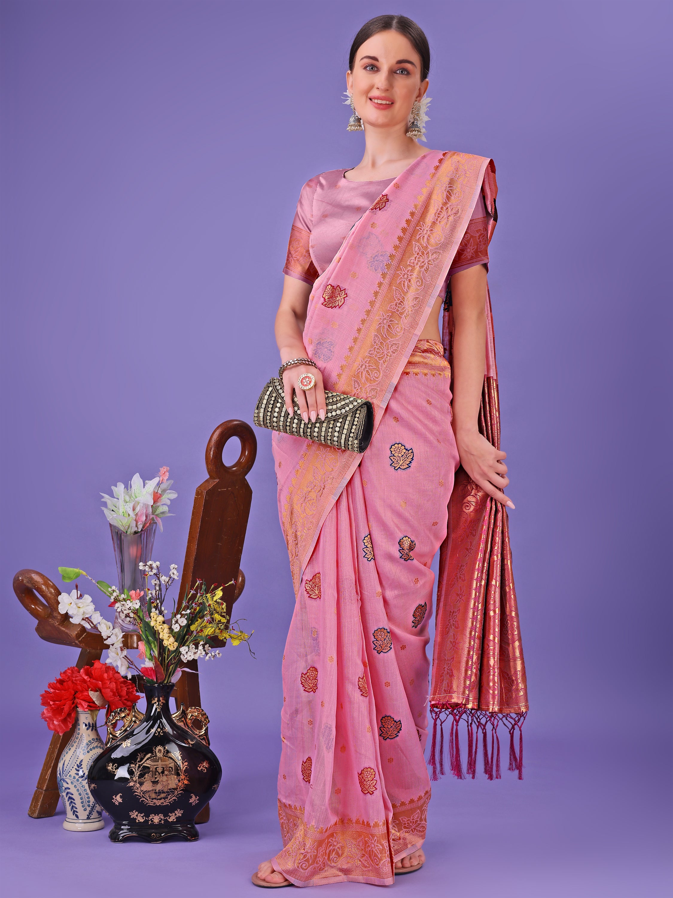 Hunar Hues Linen Cotton Series Sarees Collection | Ready To Wear SKU - ASAAR1001 to 05
