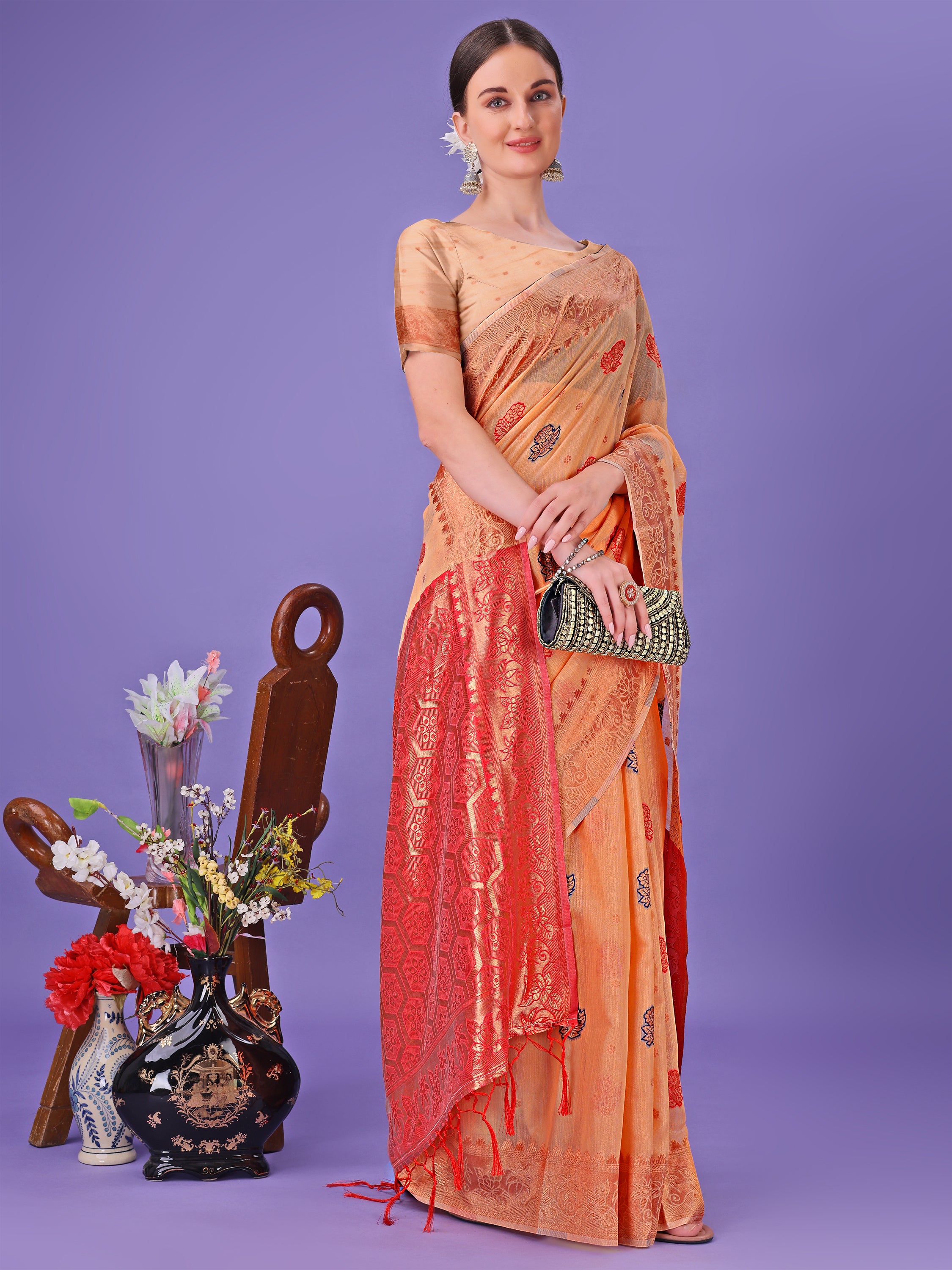 Hunar Hues Linen Cotton Series Sarees Collection | Ready To Wear SKU - ASAAR1001 to 05