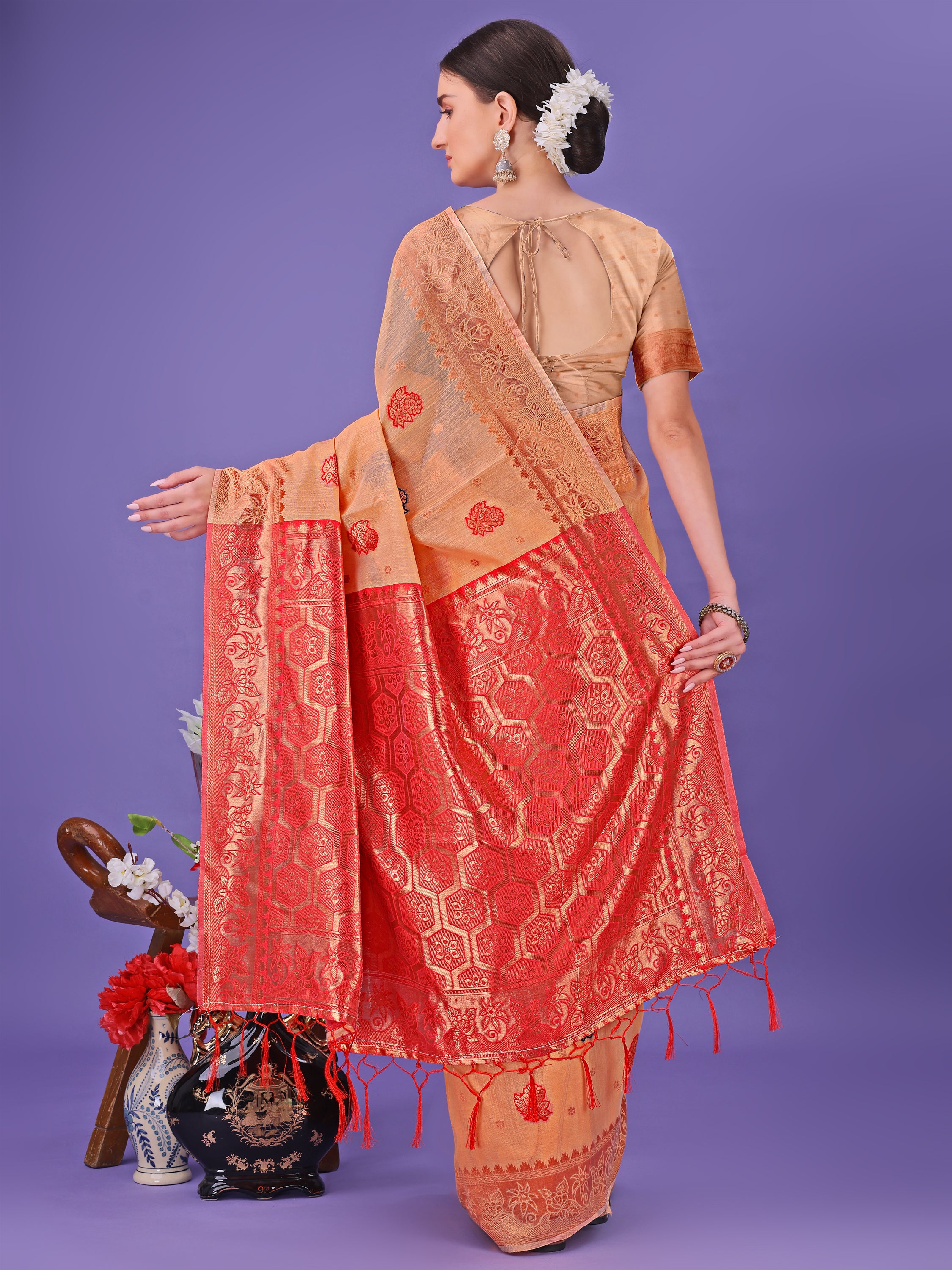 Hunar Hues Linen Cotton Series Sarees Collection | Ready To Wear SKU - ASAAR1001 to 05