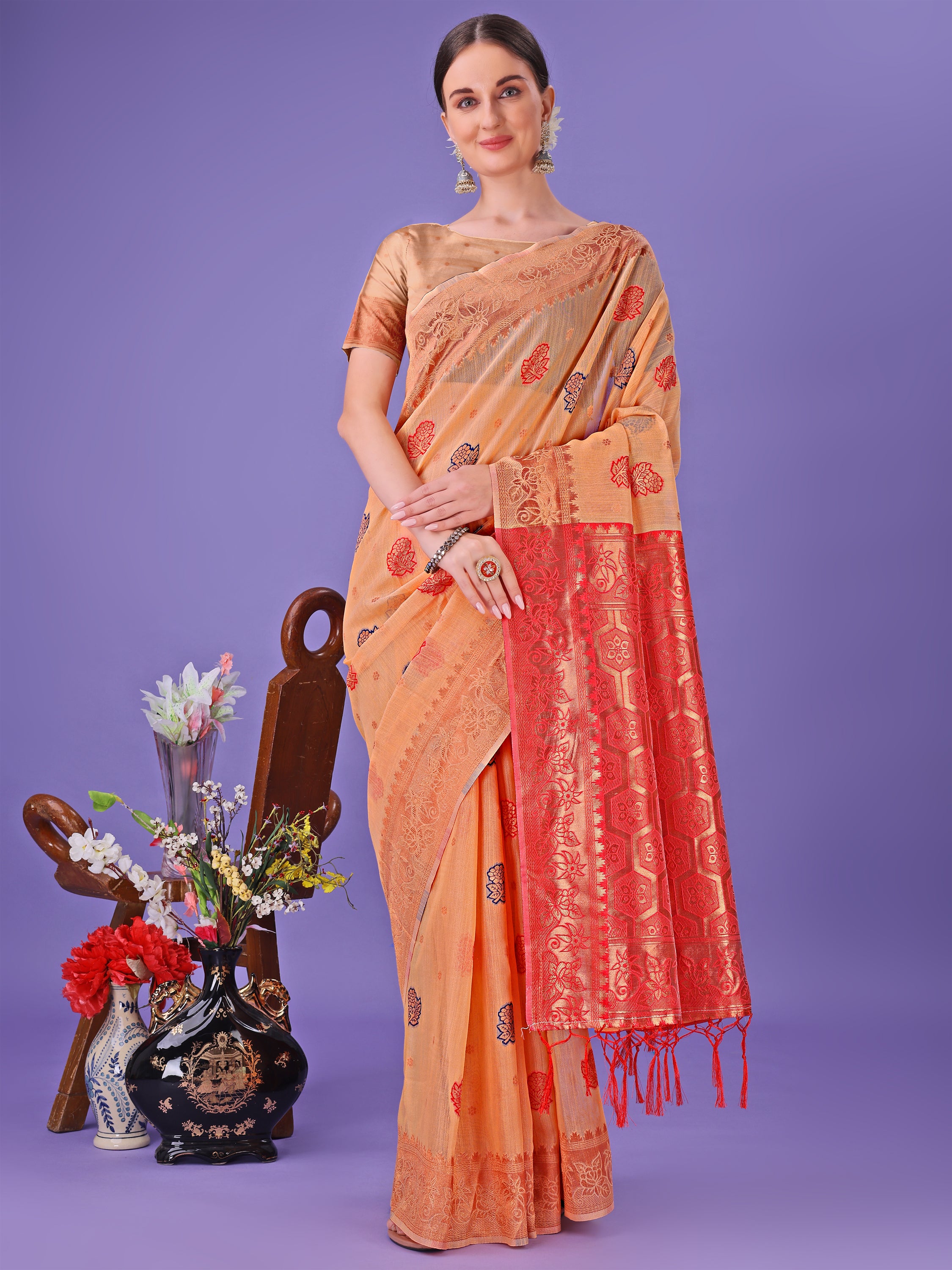 Hunar Hues Linen Cotton Series Sarees Collection | Ready To Wear SKU - ASAAR1001 to 05