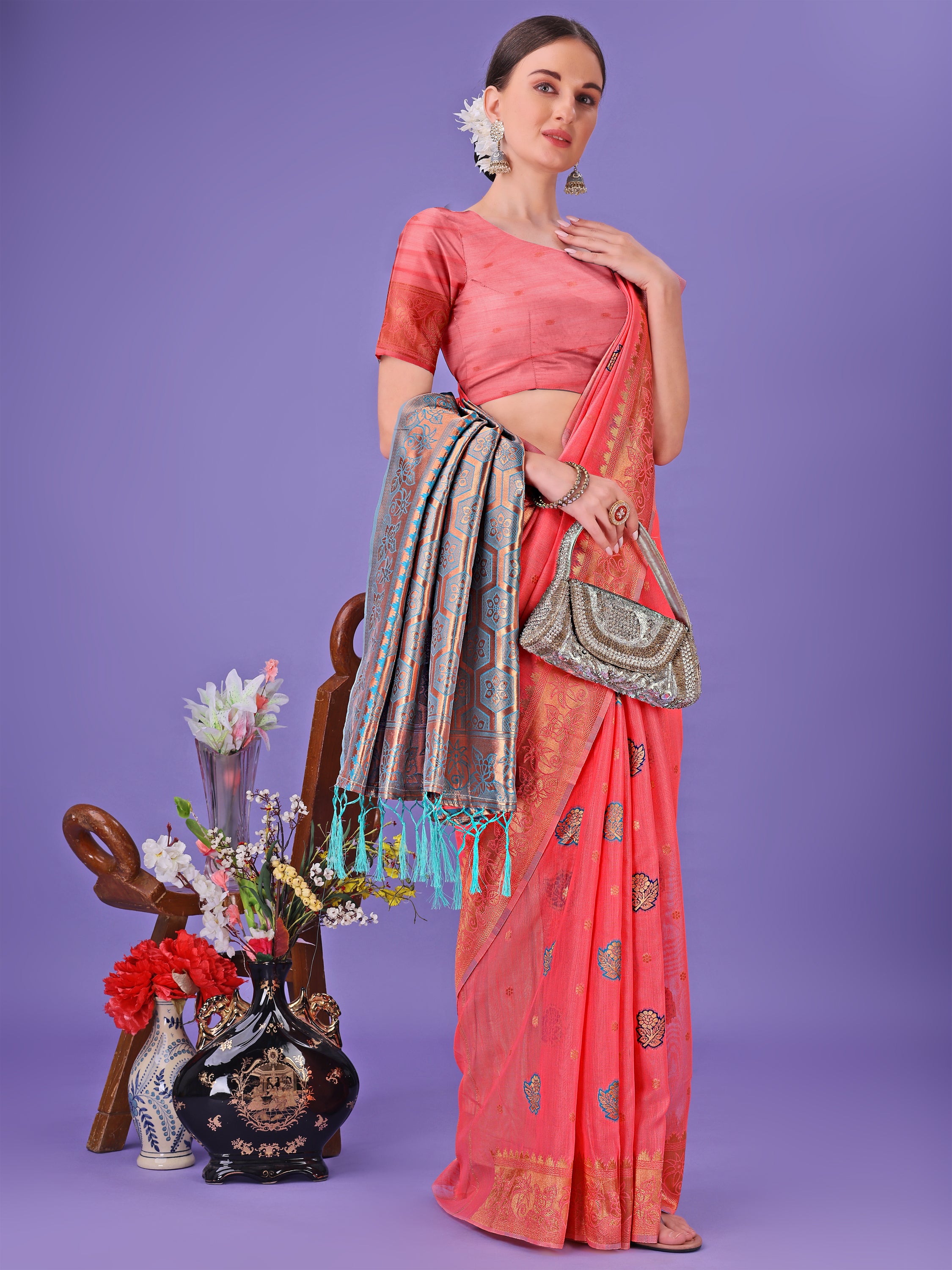 Hunar Hues Linen Cotton Series Sarees Collection | Ready To Wear SKU - ASAAR1001 to 05