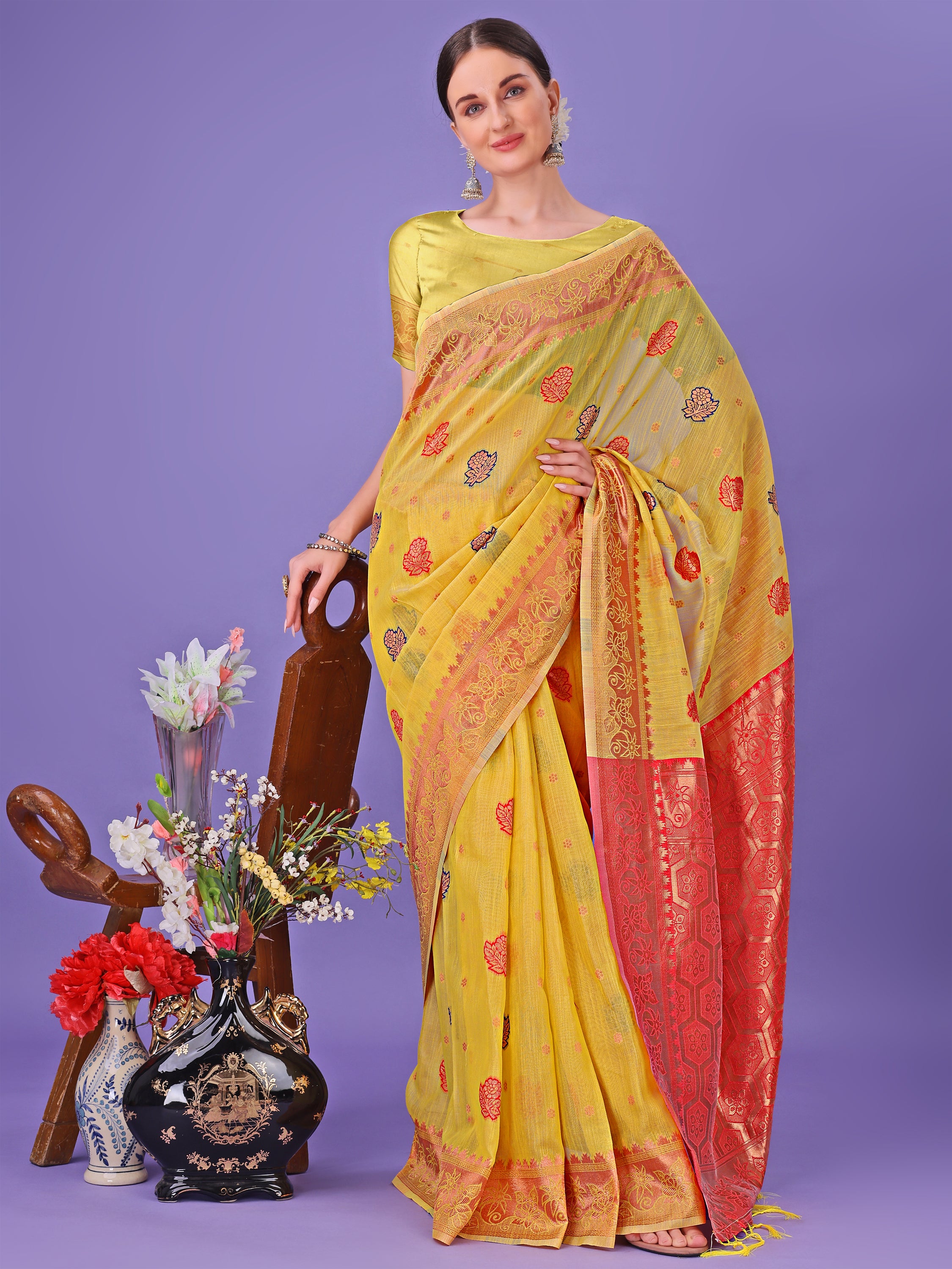 Hunar Hues Linen Cotton Series Sarees Collection | Ready To Wear SKU - ASAAR1001 to 05