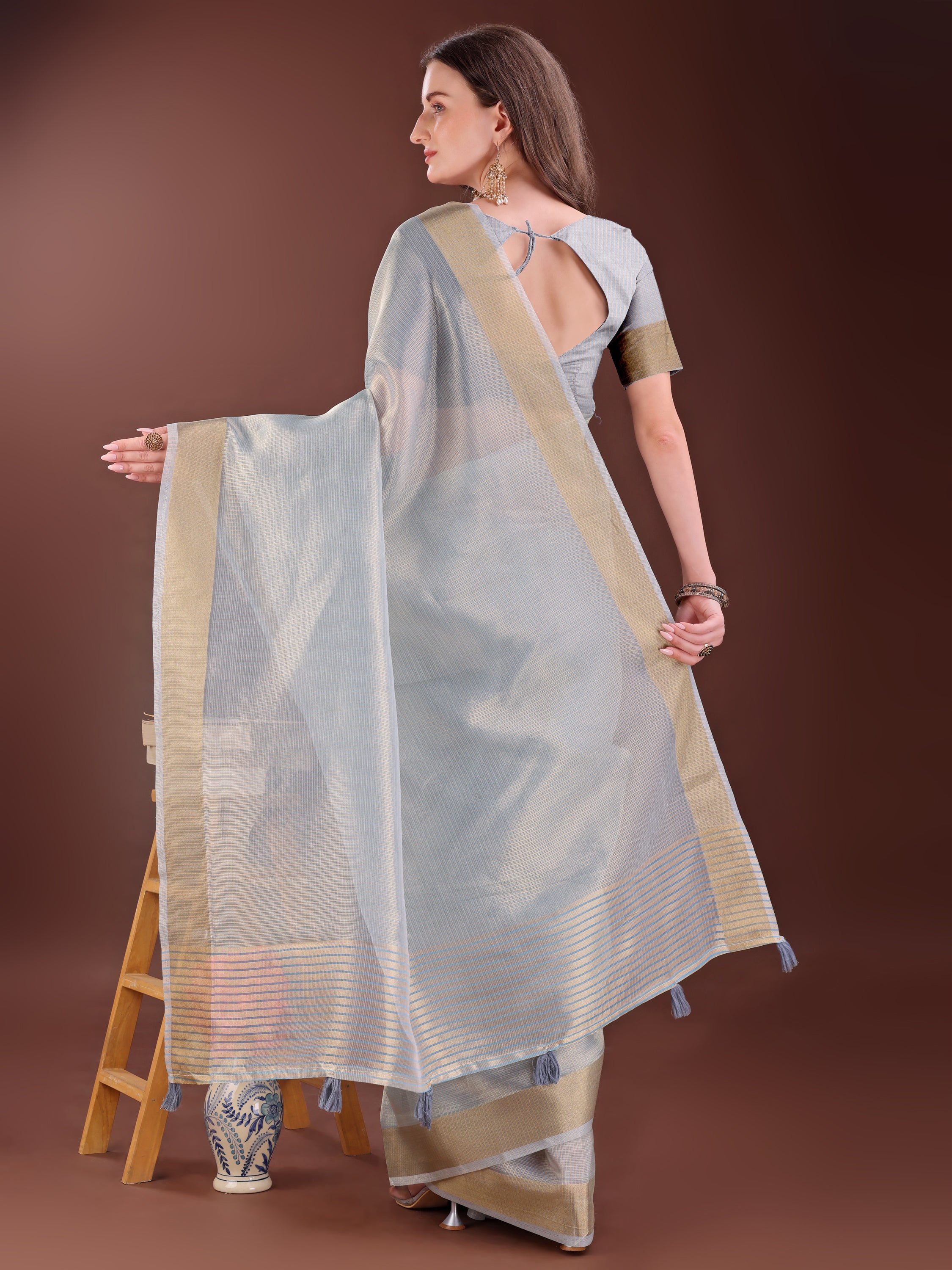 Hunar Hues Organza Sarees Collection | Ready To Wear SKU - SWBAR1001 to 06