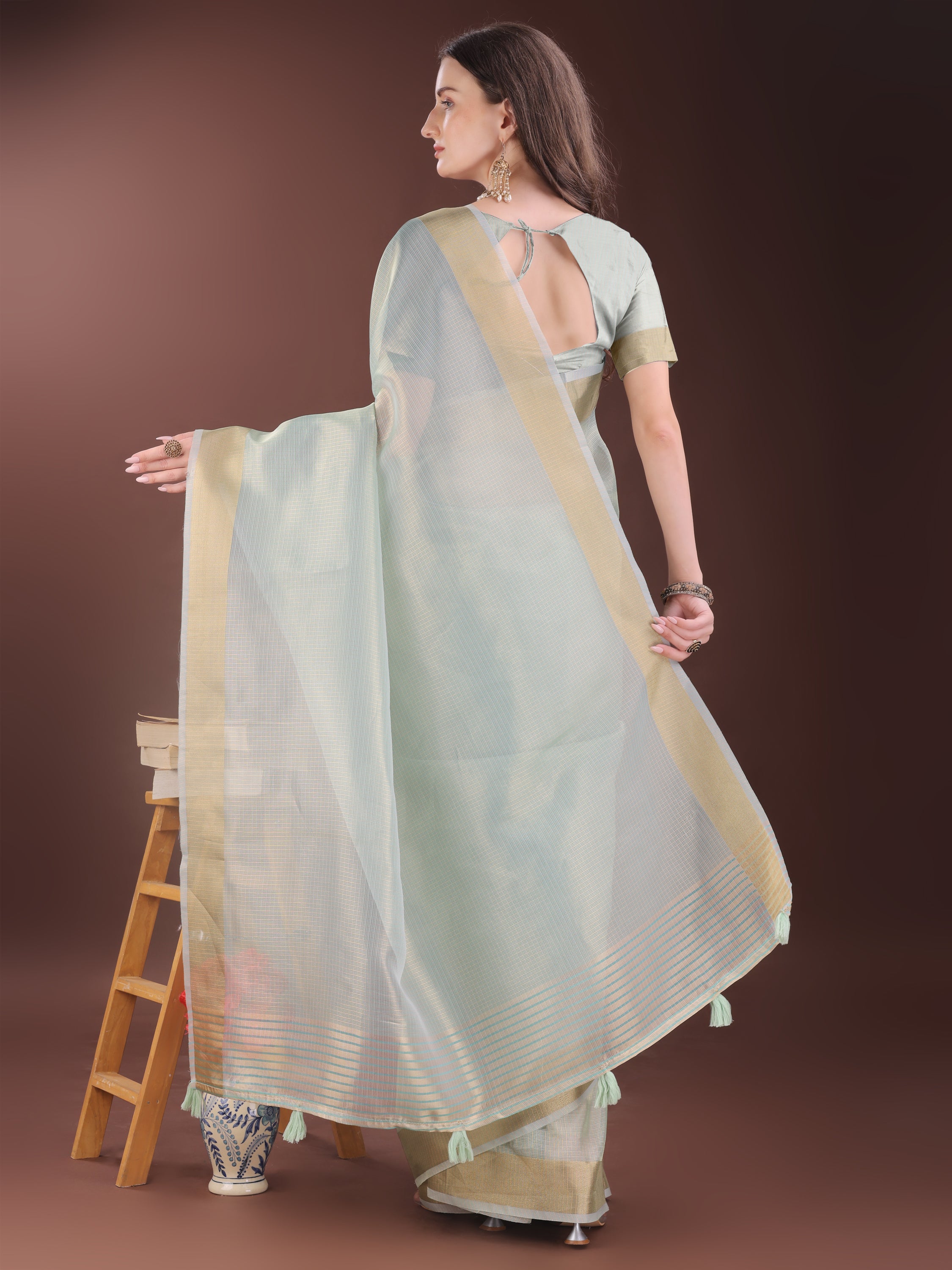 Hunar Hues Organza Sarees Collection | Ready To Wear SKU - SWBAR1001 to 06