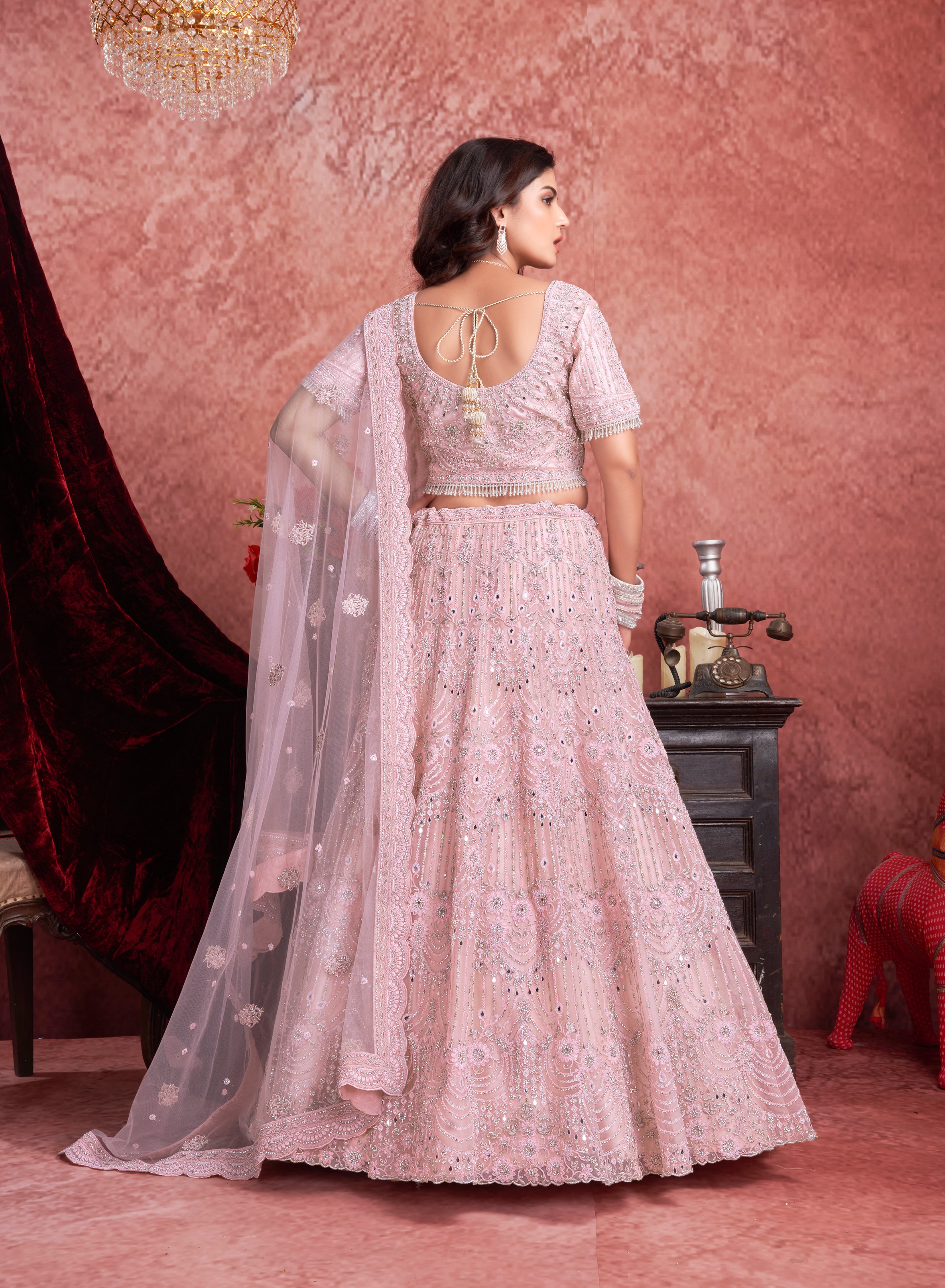 Beautiful Premium Net With Hand Work Lehenga | Ready To Wear Code-9006