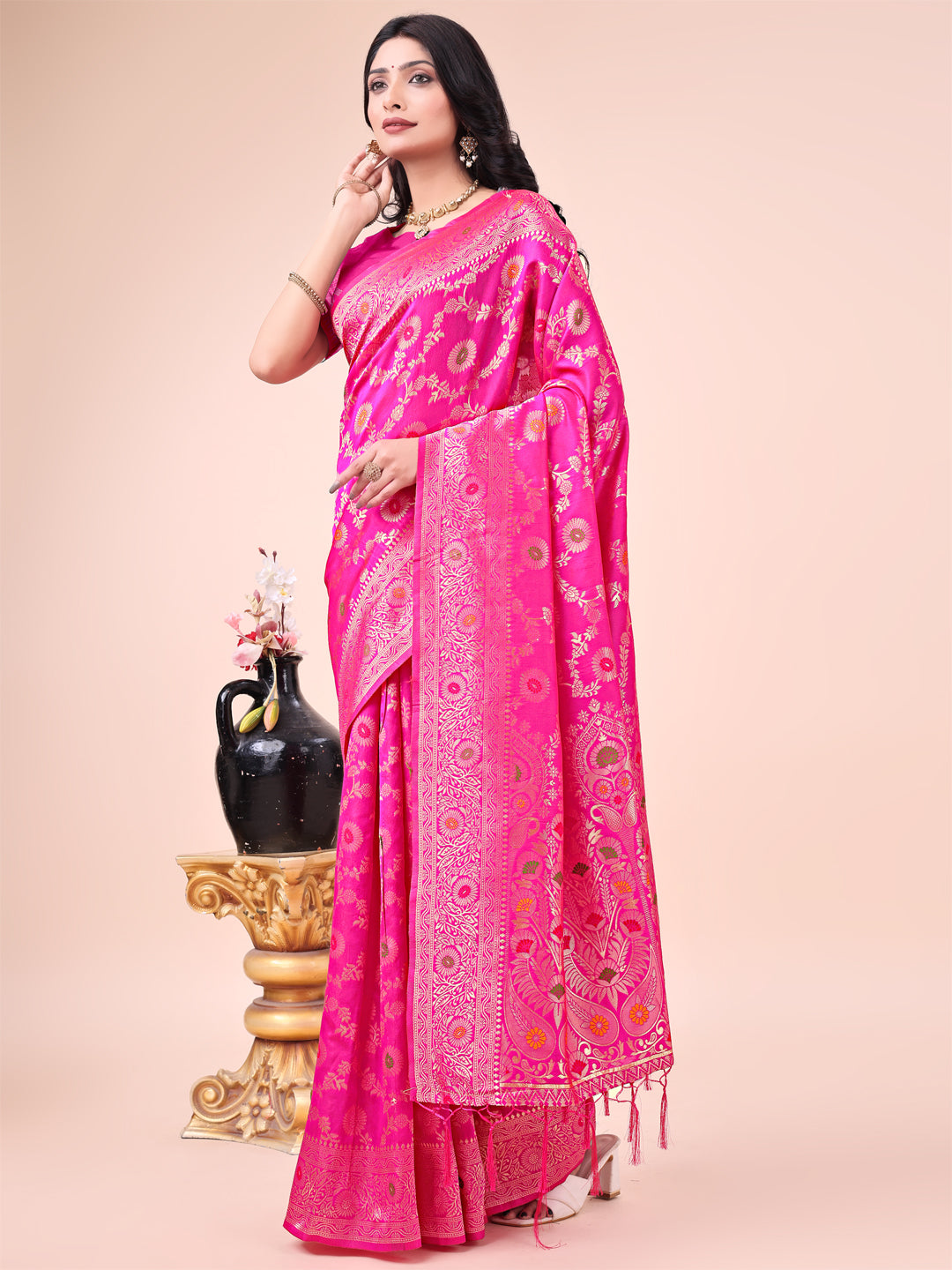 Sitaara Saanjh Banarasi Silks Saree | Ready To Wear SKU - ASBAN1001