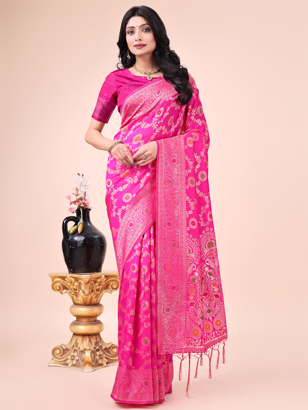 Sitaara Saanjh Banarasi Silks Saree | Ready To Wear SKU - ASBAN1001