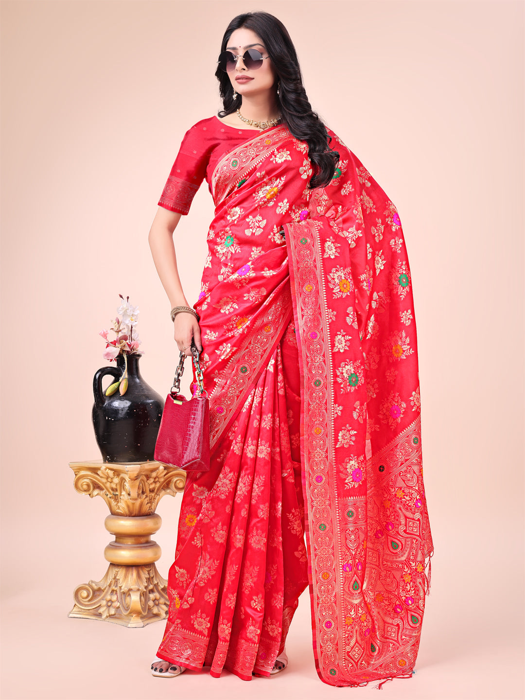 Rajsi Roop Banarasi Drapes Saree | Ready To Wear SKU - ASBAN1003