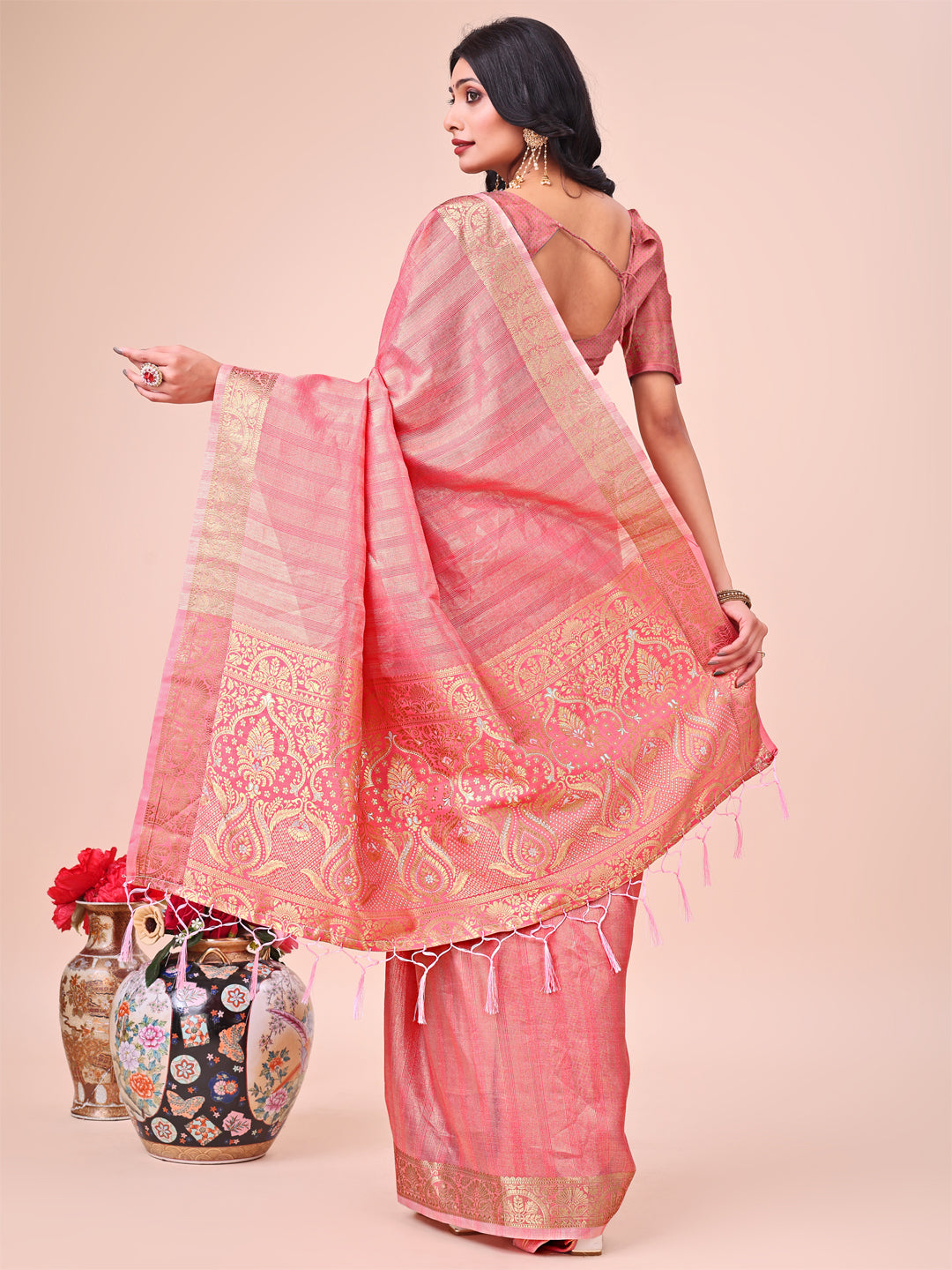 Rooh Rang Organza Drapes Sarees Collection | Ready To Wear SKU - SWBAT1001 to 06