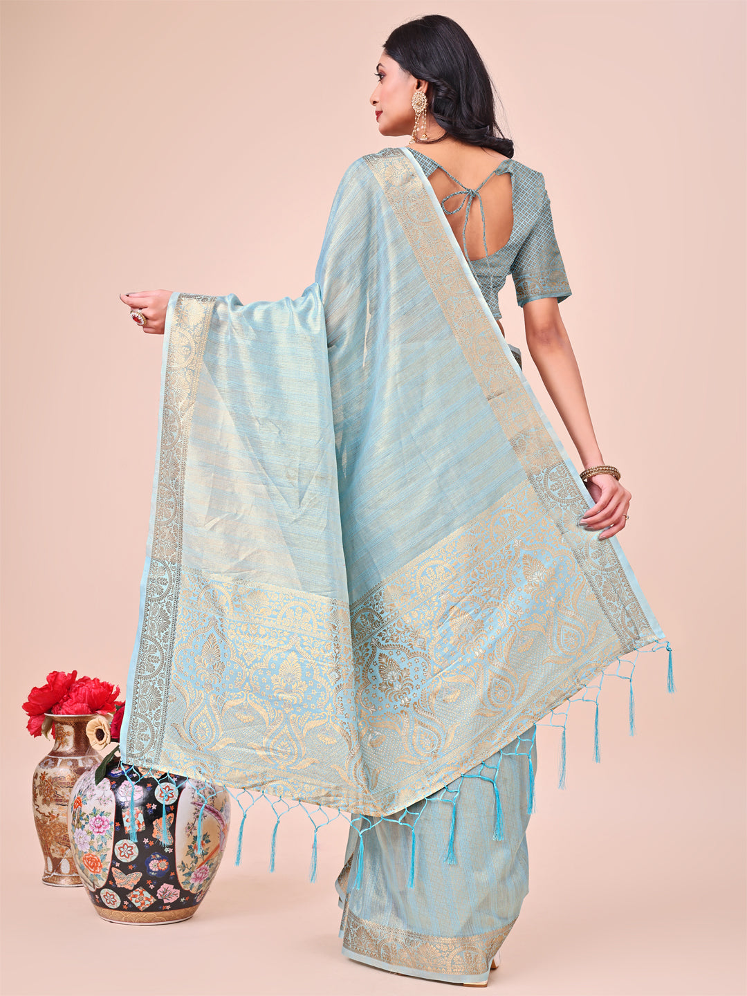 Rooh Rang Organza Drapes Sarees Collection | Ready To Wear SKU - SWBAT1001 to 06