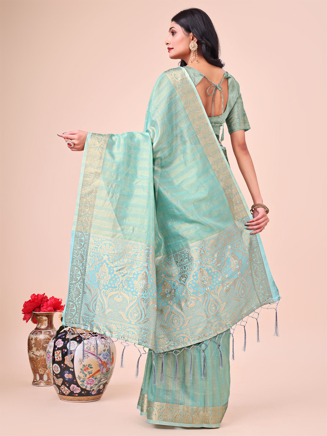 Rooh Rang Organza Drapes Sarees Collection | Ready To Wear SKU - SWBAT1001 to 06