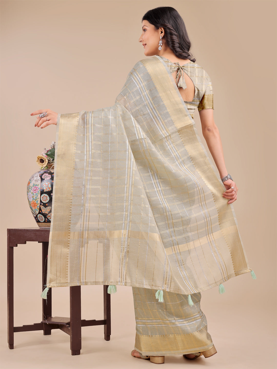 Rooh-e-Riwaayat Organza Drape Sarees Collection| Ready To Wear SKU- SWMAI1001 to 05