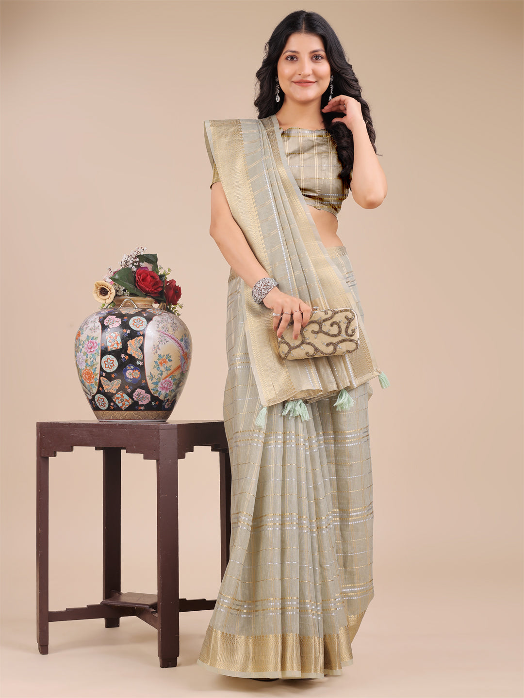 Rooh-e-Riwaayat Organza Drape Sarees Collection| Ready To Wear SKU- SWMAI1001 to 05
