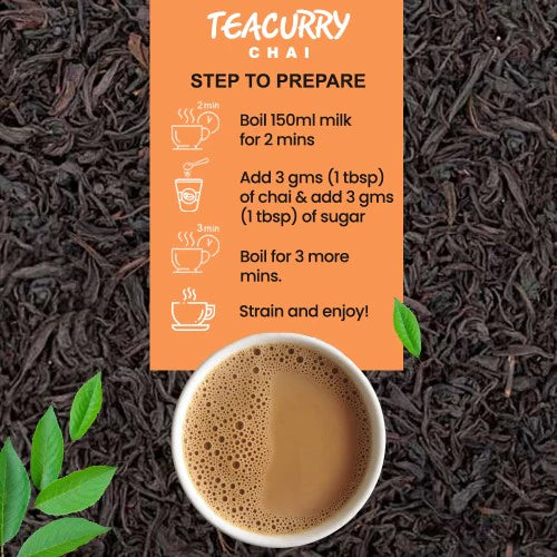 Teacurry Bombay Masala Chai - 100% Natural Mumbai Spiced Tea for Digestion With Real Spices - 200 gms