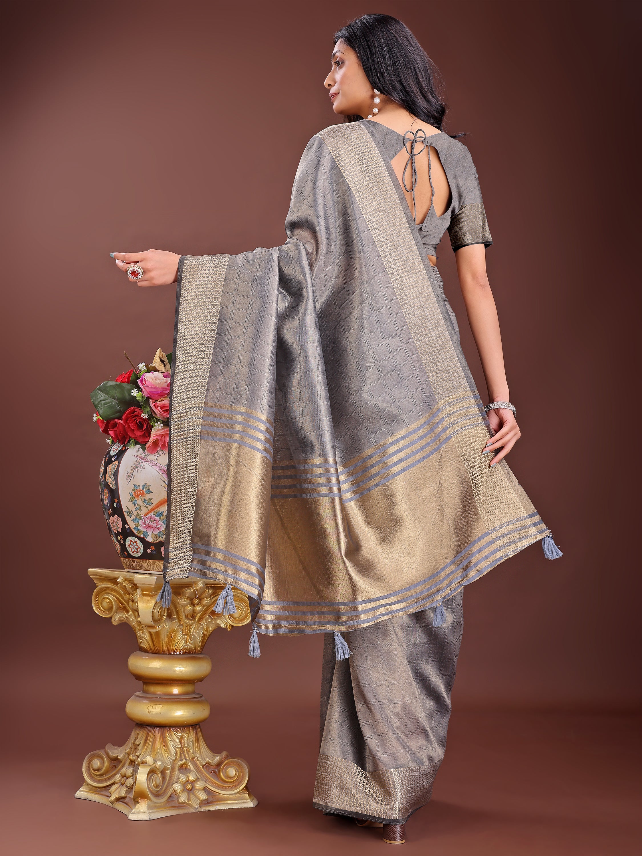 Jashn-e-Jaam Organza Sarees Collection | Ready To Wear SKU - SWBUD2001 to 06