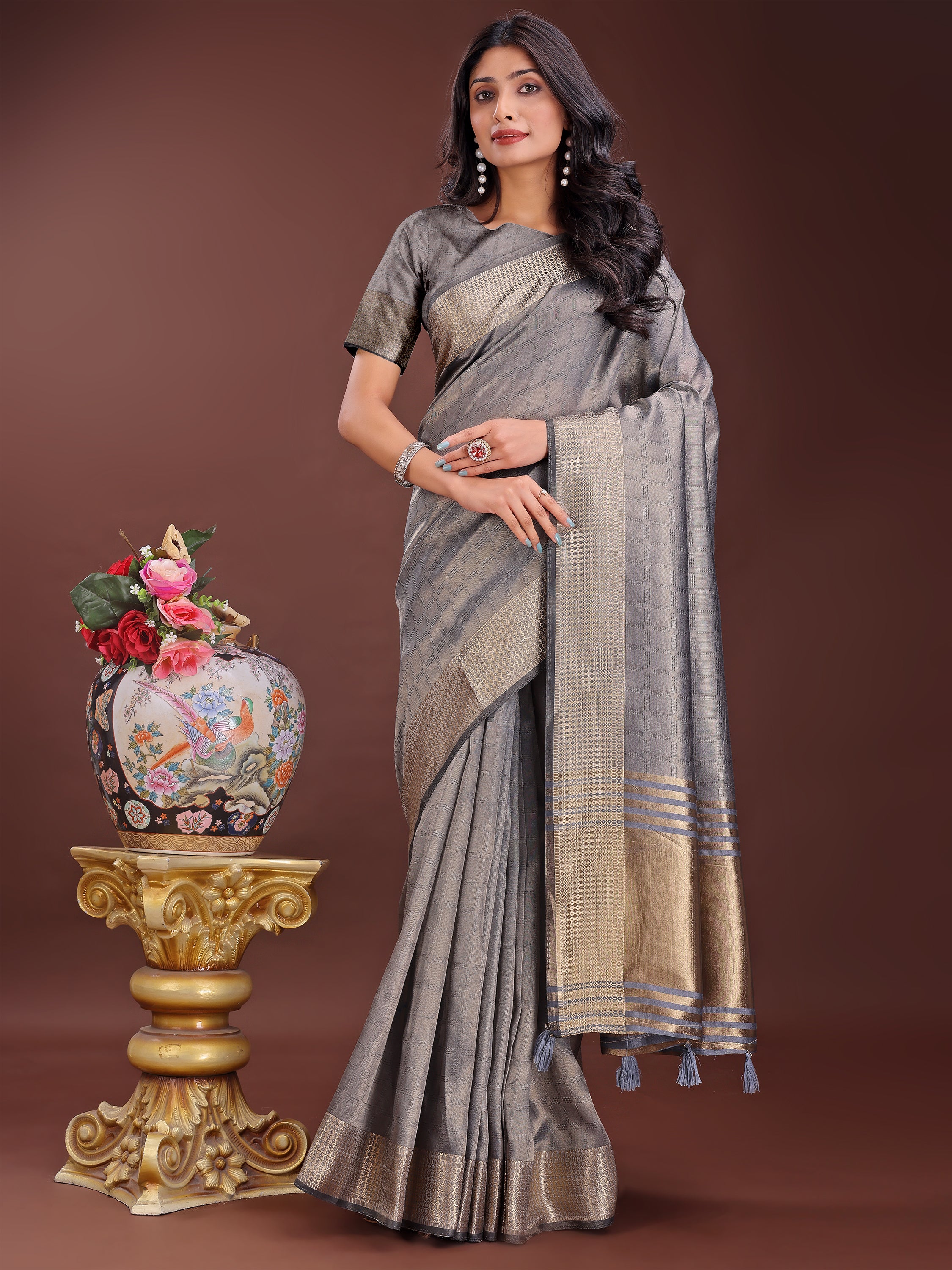 Jashn-e-Jaam Organza Sarees Collection | Ready To Wear SKU - SWBUD2001 to 06