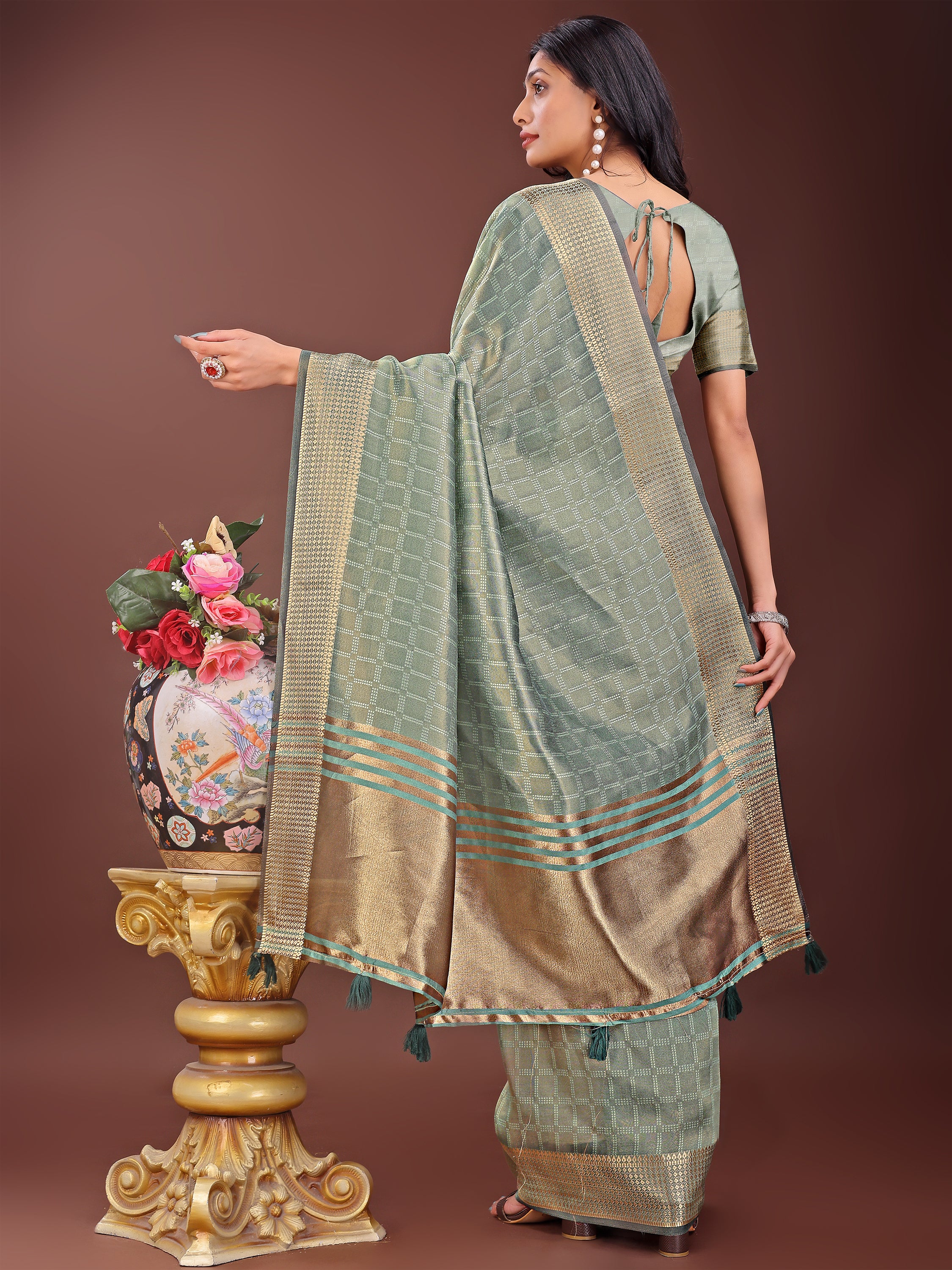 Jashn-e-Jaam Organza Sarees Collection | Ready To Wear SKU - SWBUD2001 to 06