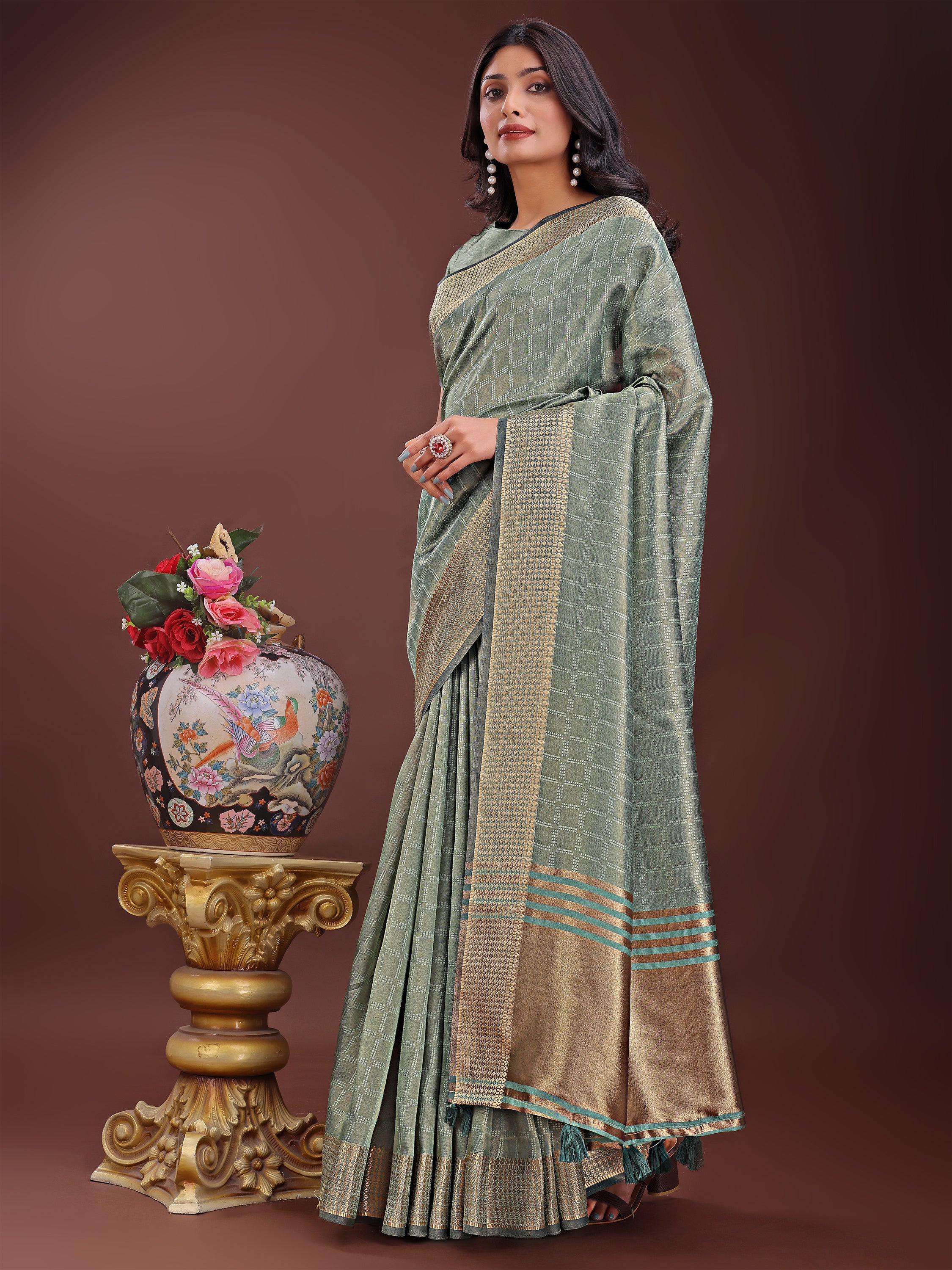 Jashn-e-Jaam Organza Sarees Collection | Ready To Wear SKU - SWBUD2001 to 06