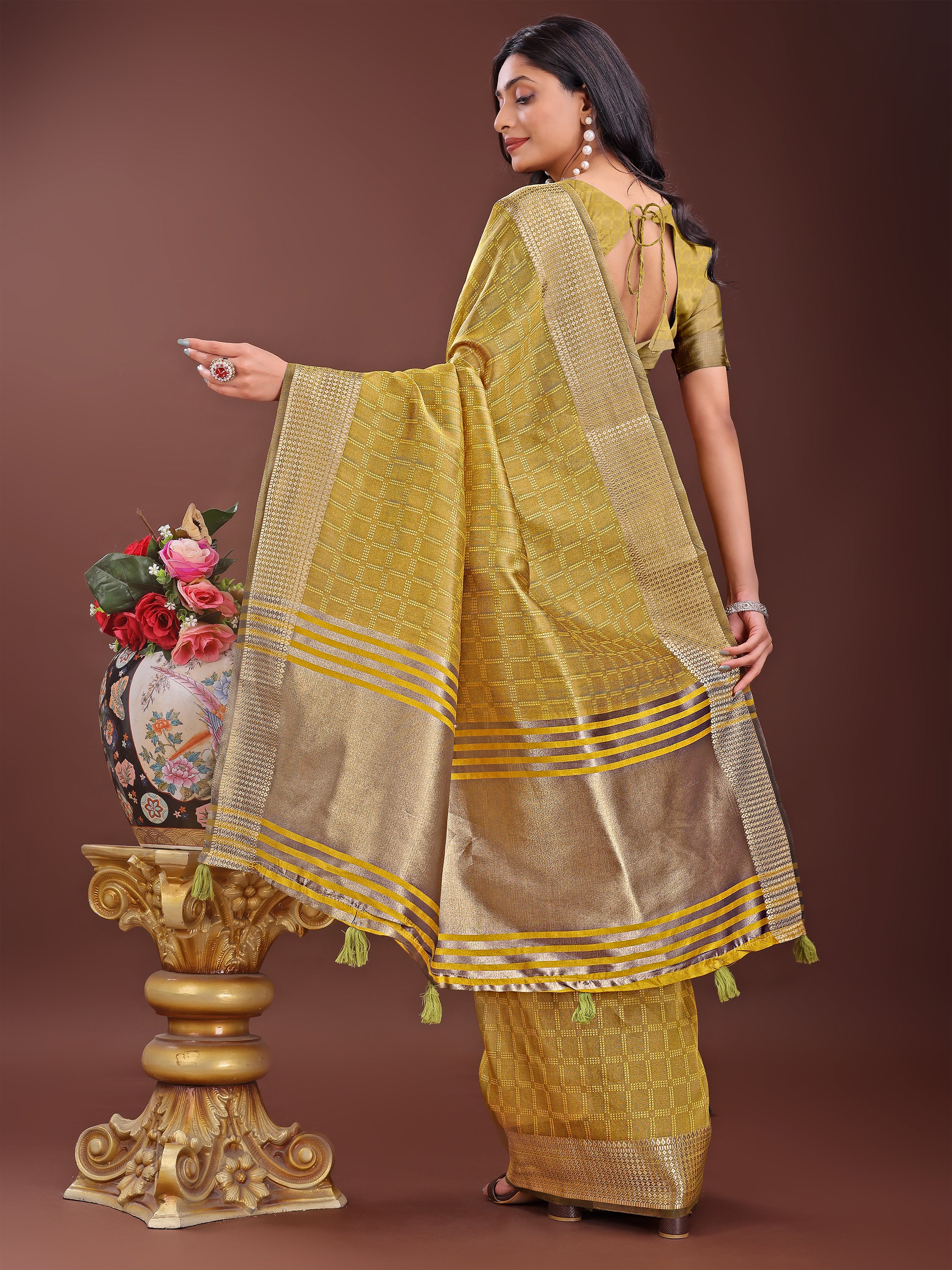 Jashn-e-Jaam Organza Sarees Collection | Ready To Wear SKU - SWBUD2001 to 06