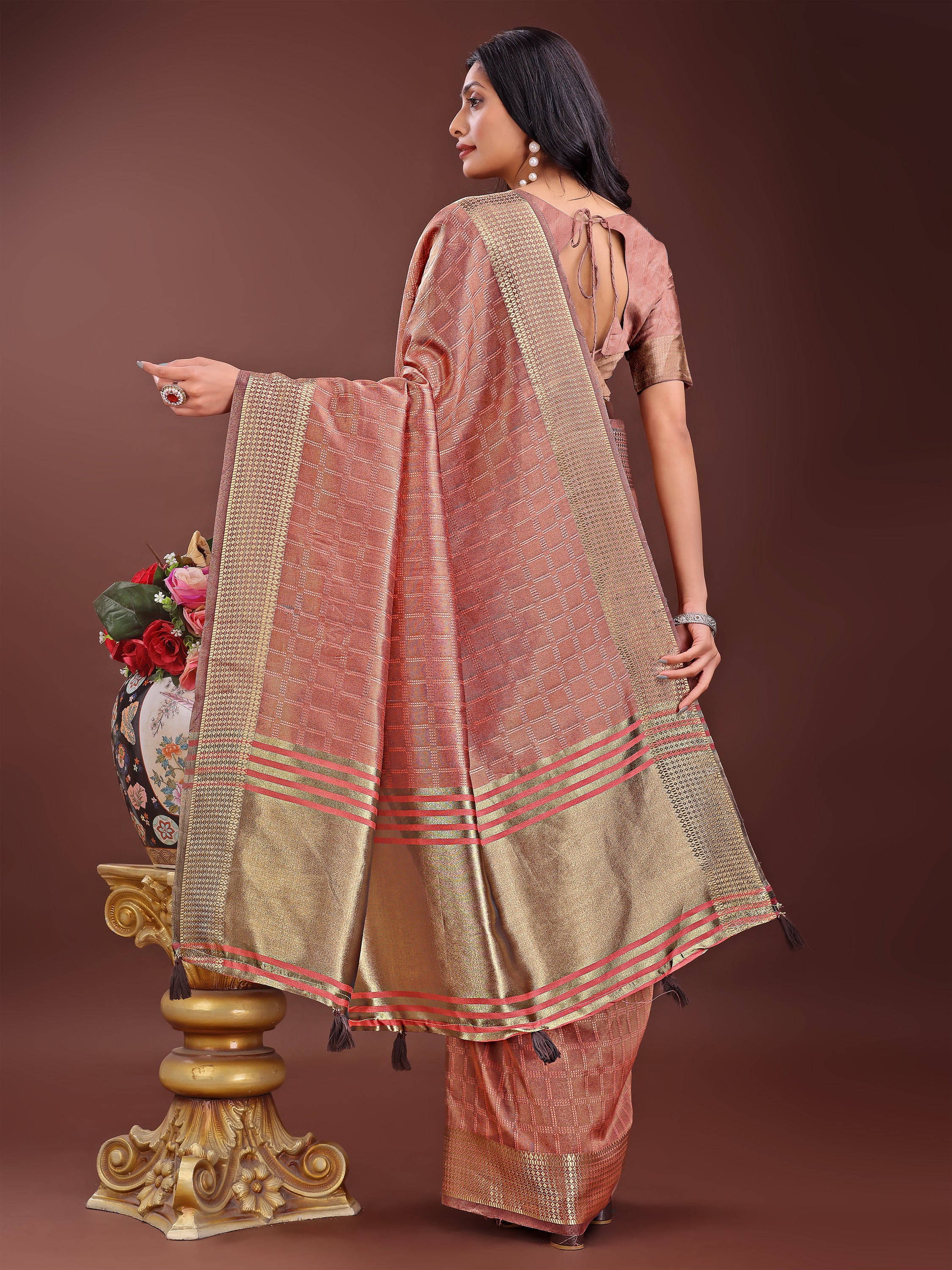 Jashn-e-Jaam Organza Sarees Collection | Ready To Wear SKU - SWBUD2001 to 06