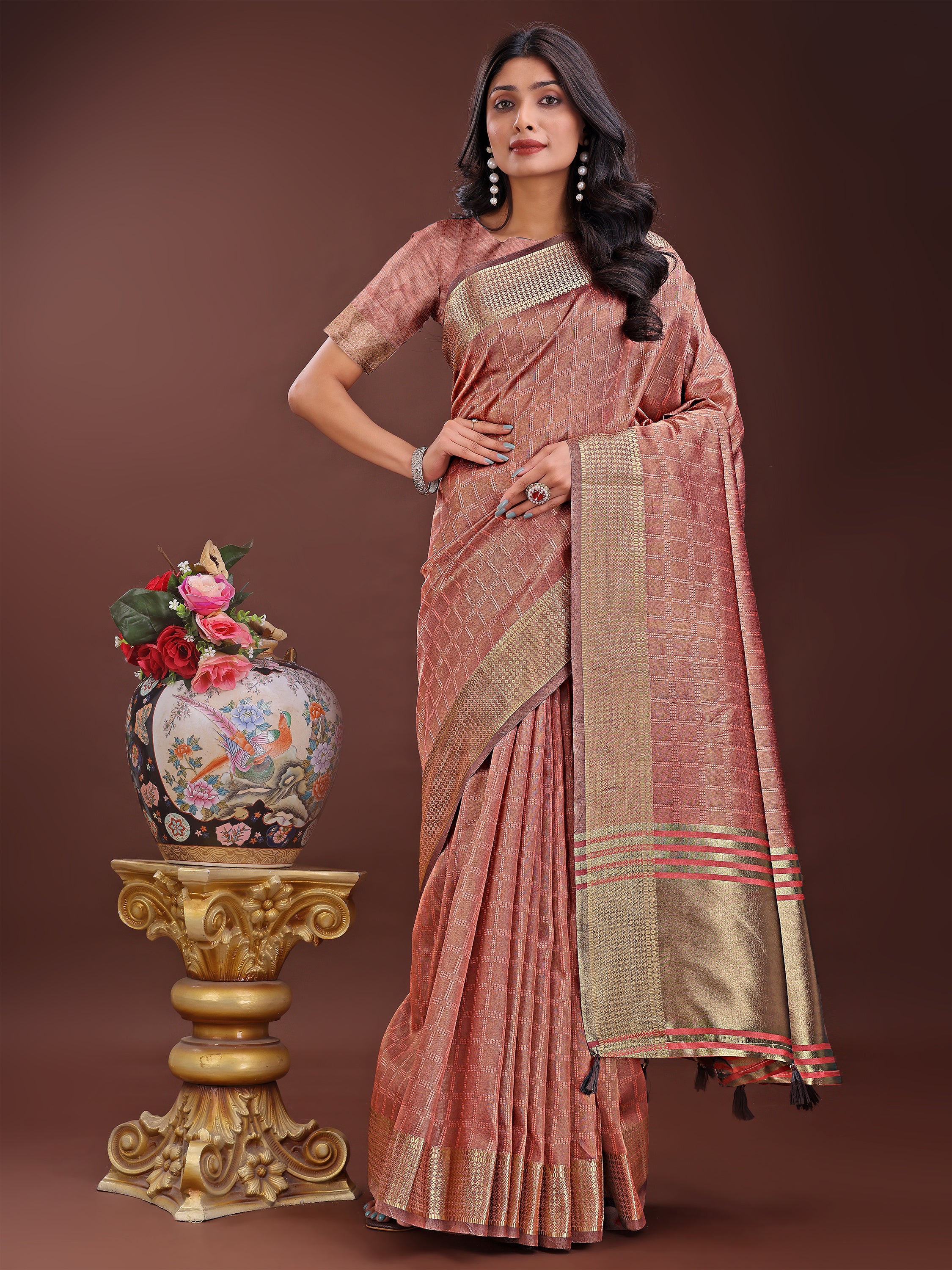 Jashn-e-Jaam Organza Sarees Collection | Ready To Wear SKU - SWBUD2001 to 06