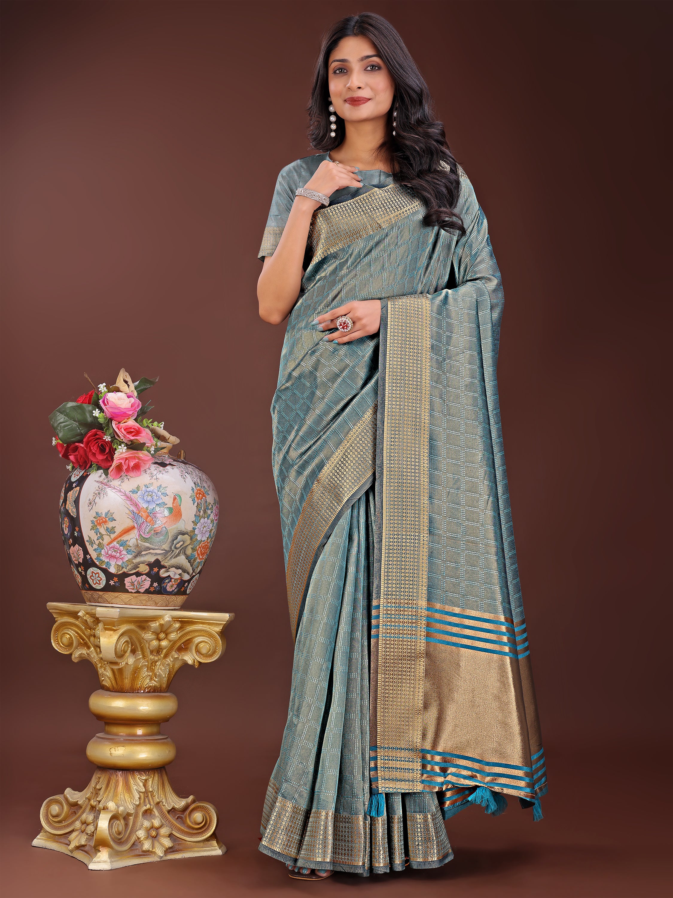 Jashn-e-Jaam Organza Sarees Collection | Ready To Wear SKU - SWBUD2001 to 06