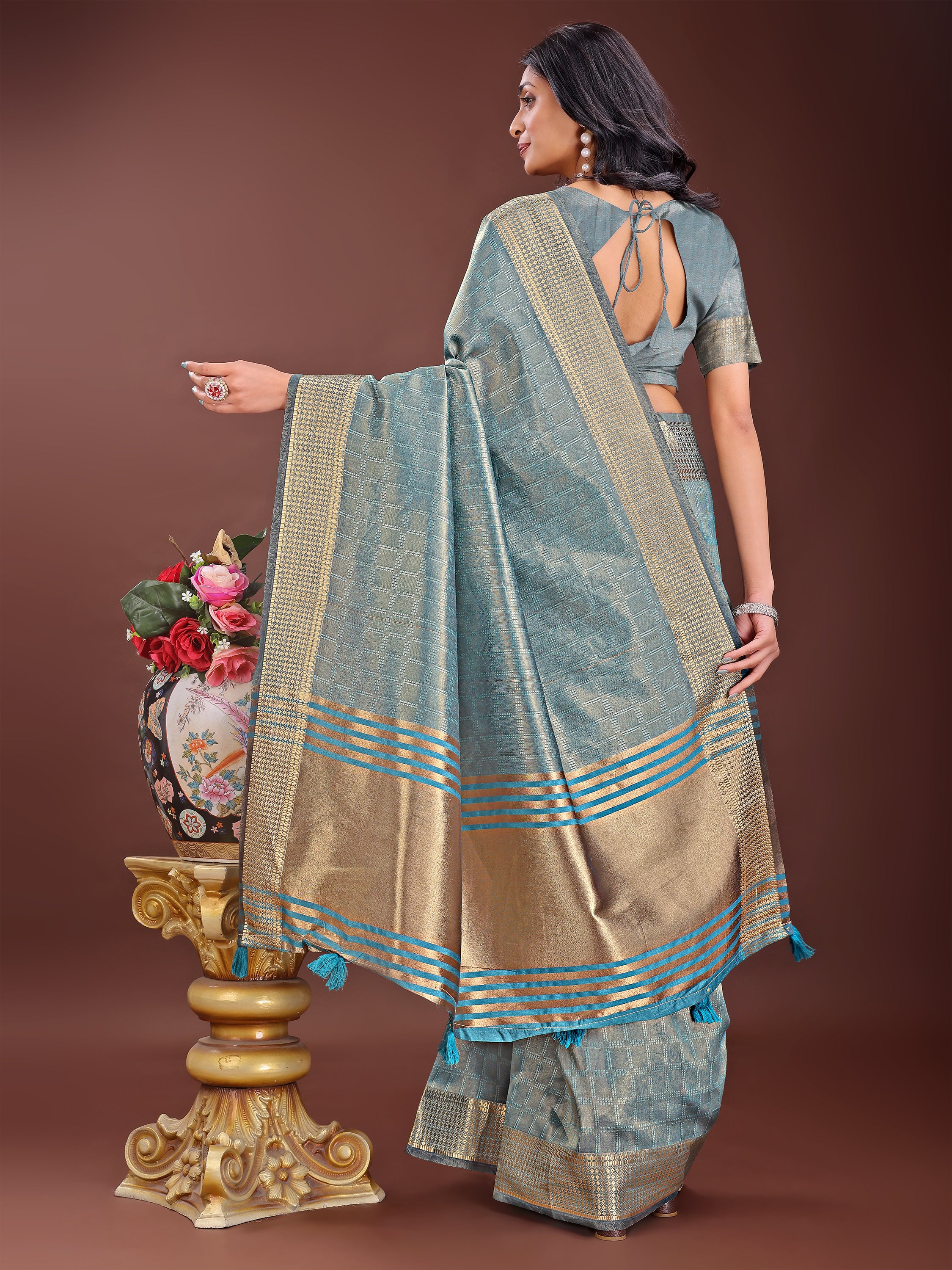 Jashn-e-Jaam Organza Sarees Collection | Ready To Wear SKU - SWBUD2001 to 06