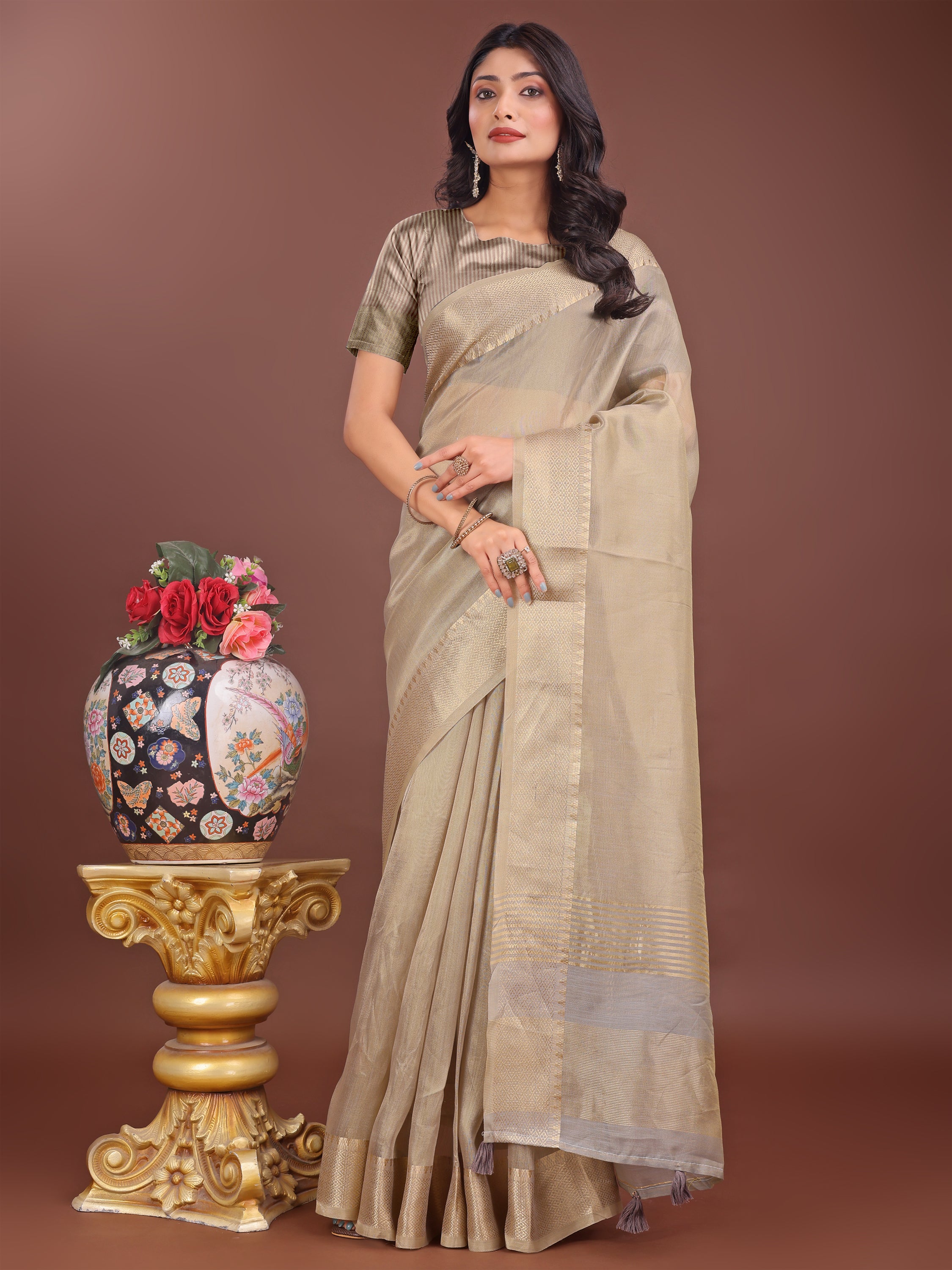 Waves of Wafa Organza Line Sarees Collection | Ready To Wear SKU - SWBUD1001 to 06