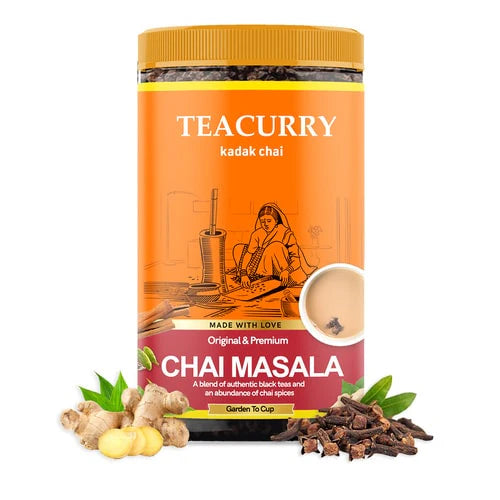 Teacurry Chai Masala Powder - 100% Natural Chai Masala Mix with Real Spices for Digestion - 200 gms