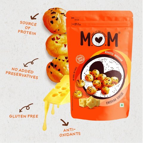 MOM - Meal Of The Moment by Cheddar Cheese Roasted Makhana - 52 gms