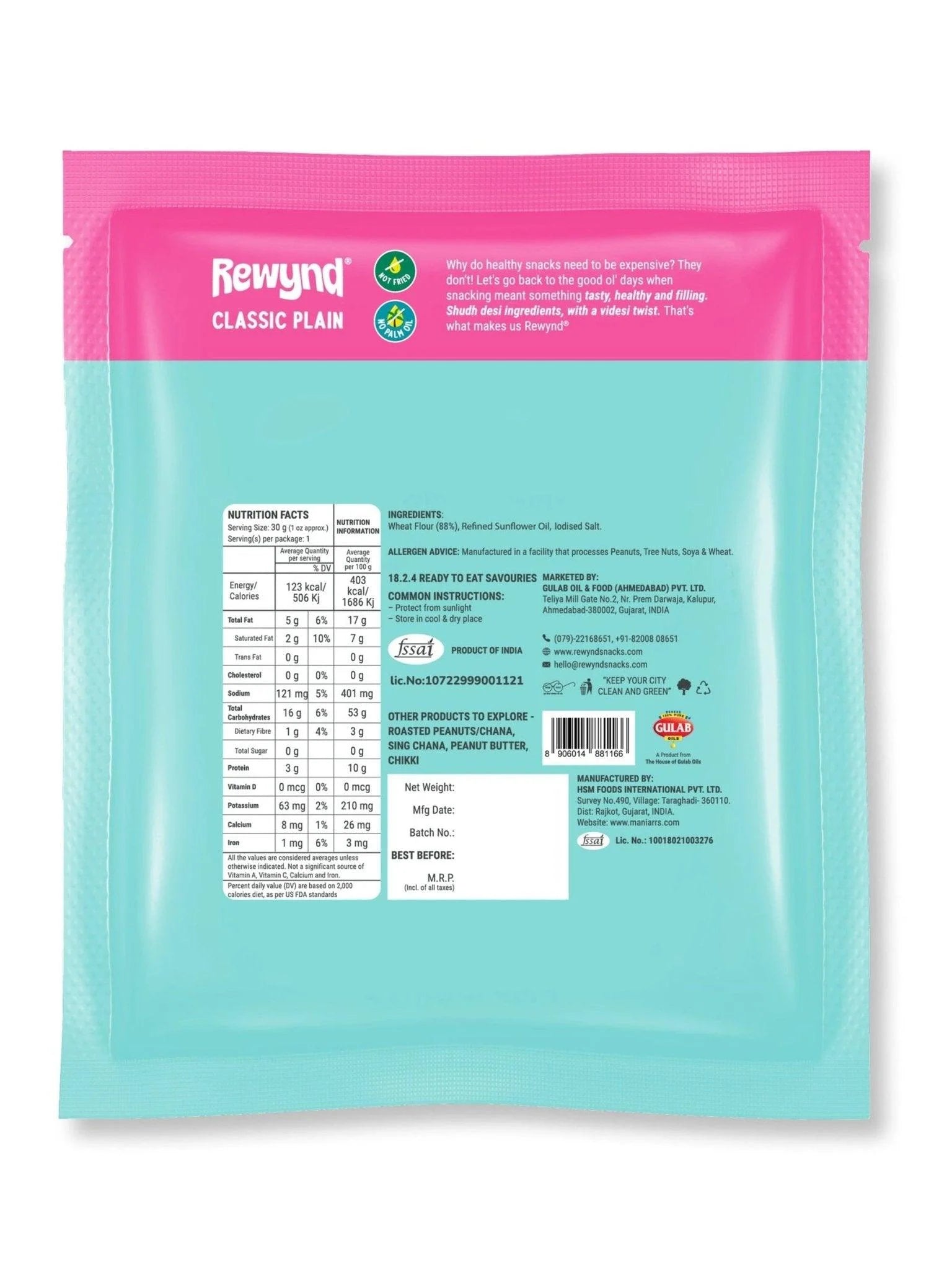 Rewynd Classic Plain Khakhra - 40 gms