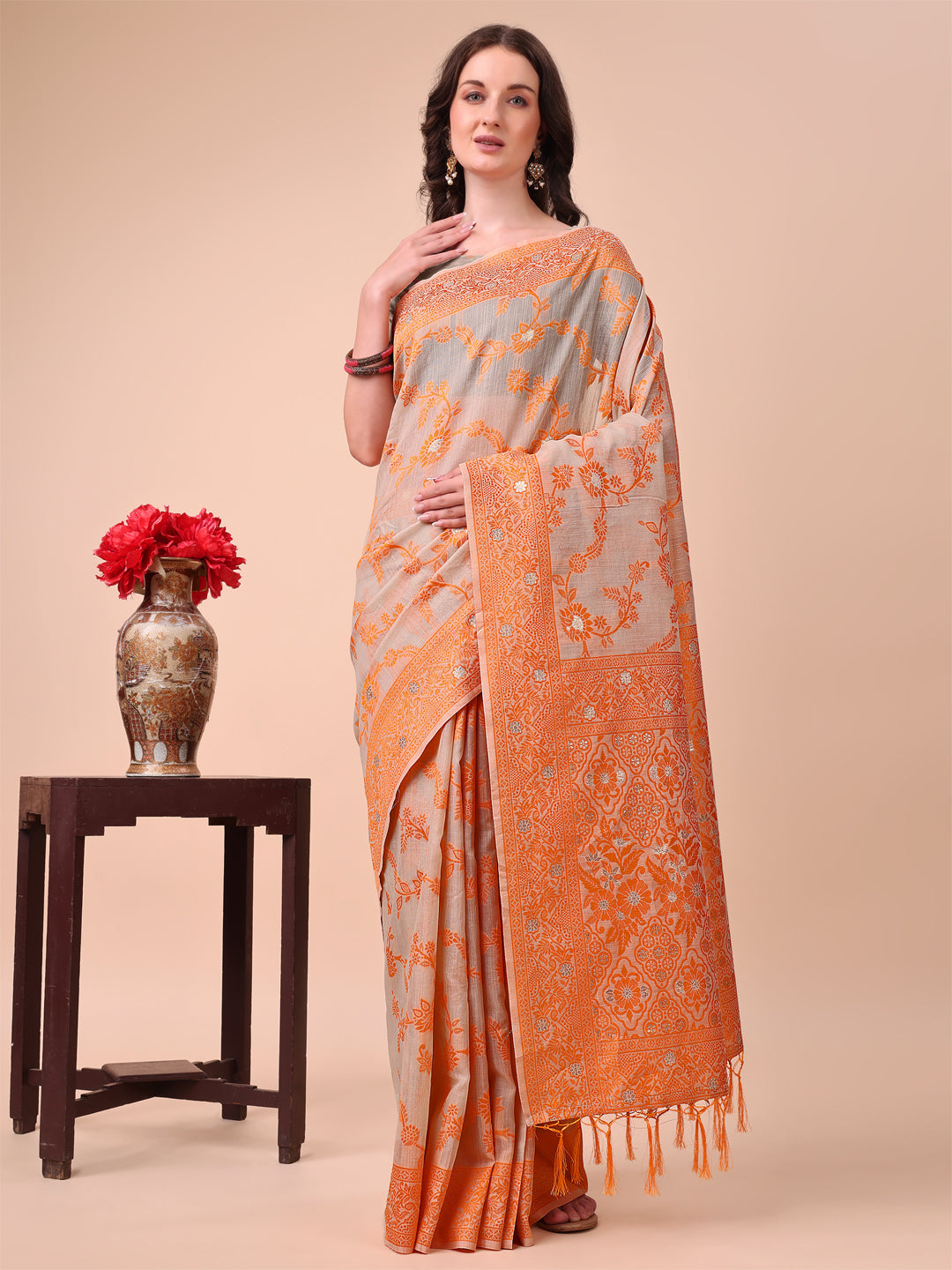 Basanti Baag Cotton Sarees Collection | Ready To Wear SKU - ASCOT1001 to 05