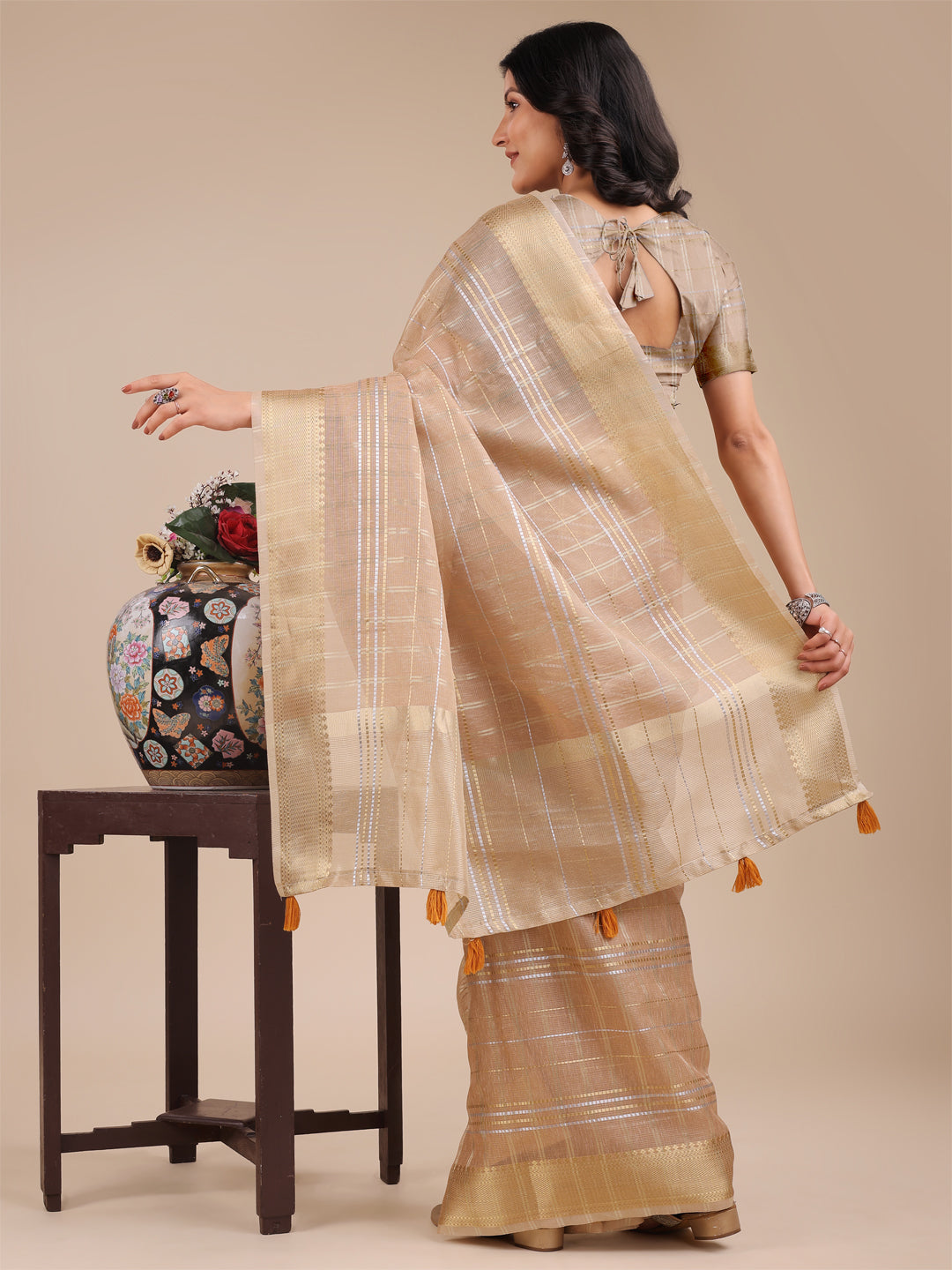 Rooh-e-Riwaayat Organza Drape Sarees Collection| Ready To Wear SKU- SWMAI1001 to 05