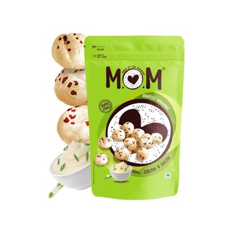 Cream & Onion Roasted Makhana by MOM - Meal Of The Moment - 52 gms