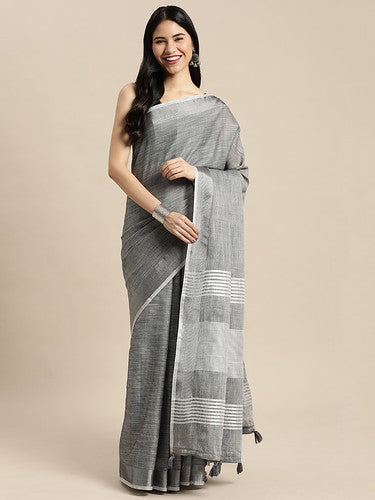Raakh Rang Elegance Saree | Dark Grey | Ready To Wear SKU-SUKRG1013