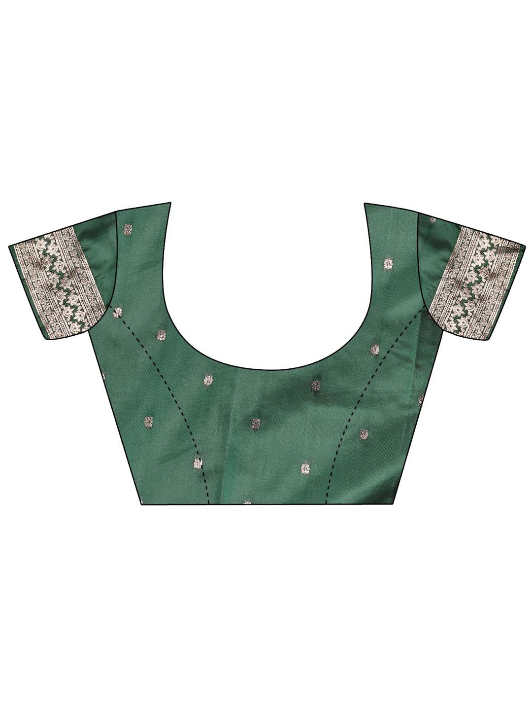 Latest Zari Zameen Saree | Dark Green Color| Ready To Wear SKU-ASSIL1001