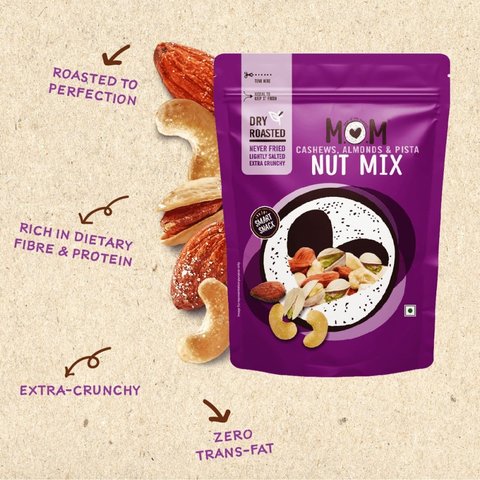 MOM - Meal Of The Moment by Dry Roasted Cashews, Almonds & Pista Nuts Mix - 45 gms