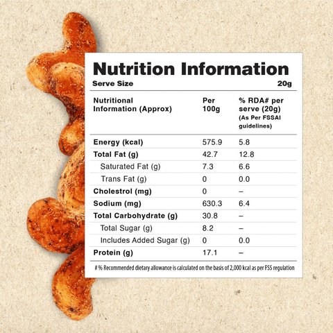 Dry Roasted Masala Cashew by MOM - Meal Of The Moment - 40 gms