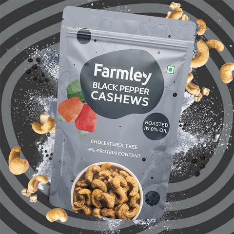 Farmley Black Pepper Flavoured Cashew Roasted - 150 gms