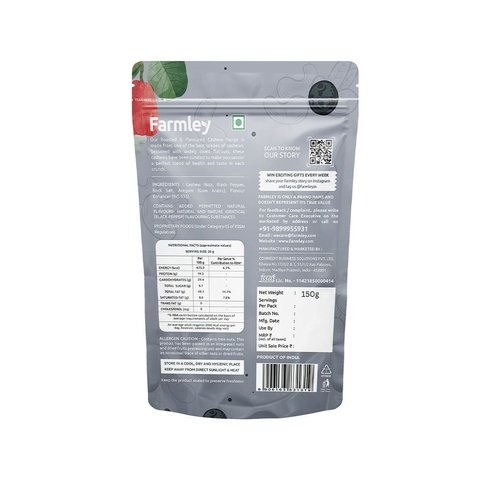 Farmley Black Pepper Flavoured Cashew Roasted - 150 gms