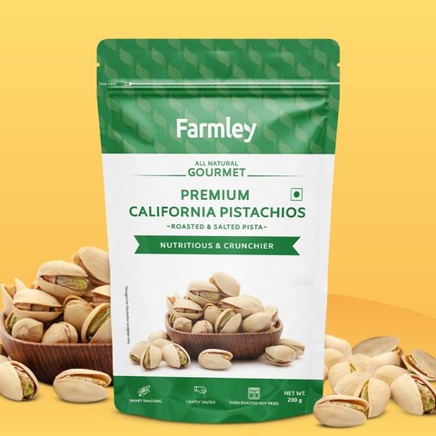 Farmley California Roasted & Salted Pistachios - 200 gms