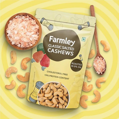 Farmley Classic Salted & Flavoured Cashew Roasted - 150 gms