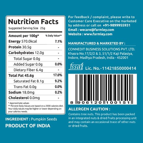 Farmley Premium Pumpkin Seeds (AAA Grade) - 200 gms