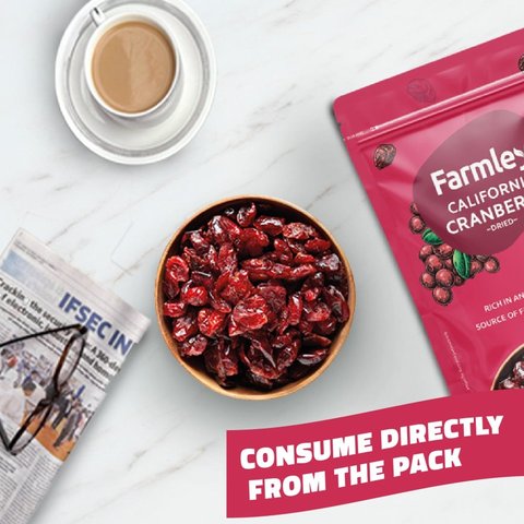 Farmley Premium Whole Dried Cranberries - 200 gms