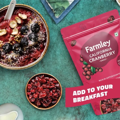 Farmley Premium Whole Dried Cranberries - 200 gms